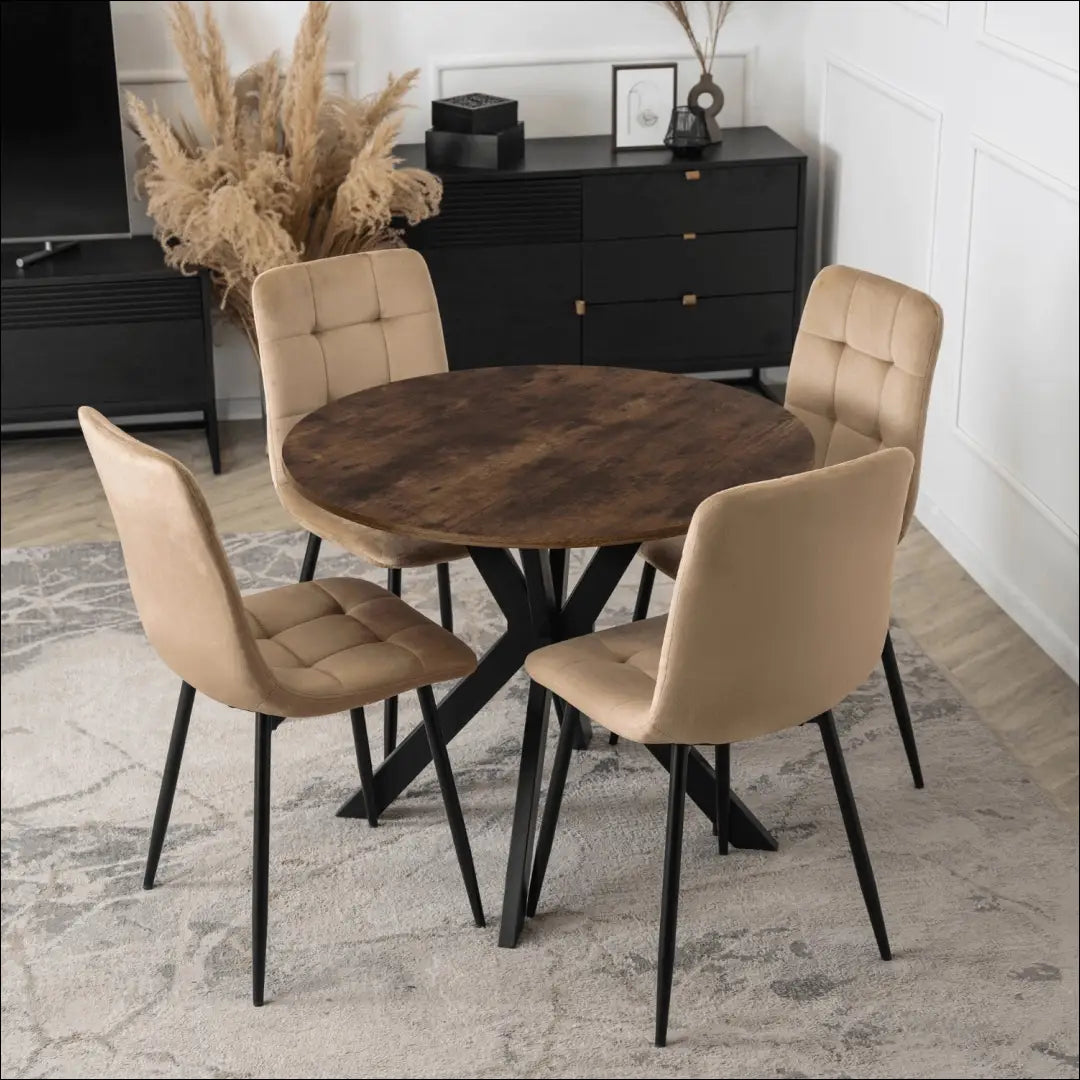 Stalas apvalus iš MDF juodos spalvos / ąžuolo 90 cm TE620 - €118 Save 15% 100-200, __label:Pristatymas 5-14 d.d.,