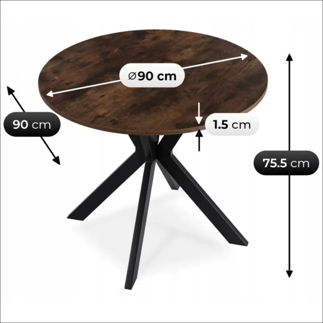 Stalas apvalus iš MDF juodos spalvos / ąžuolo 90 cm TE620 - €118 Save 15% 100-200, __label:Pristatymas 5-14 d.d.,