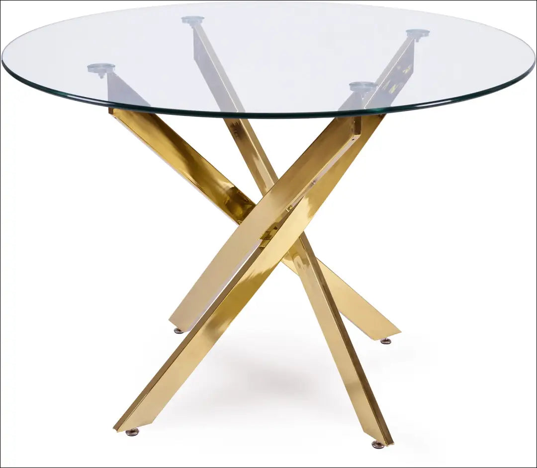 Stalas apvalus su stikliniu stalviršiu 110 cm TE186 - €156 Save 15% 100-200, __label:Pristatymas 5-14 d.d., elite,