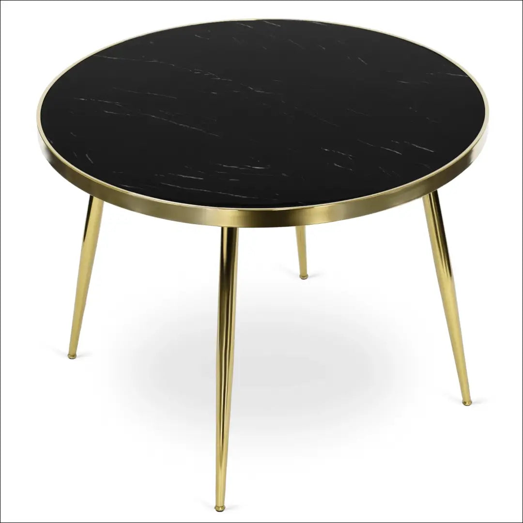 Stalas apvalus su stikliniu stalviršiu juodos spalvos / auksinės 100 cm TE160 - €149 Save 15% 100-200,