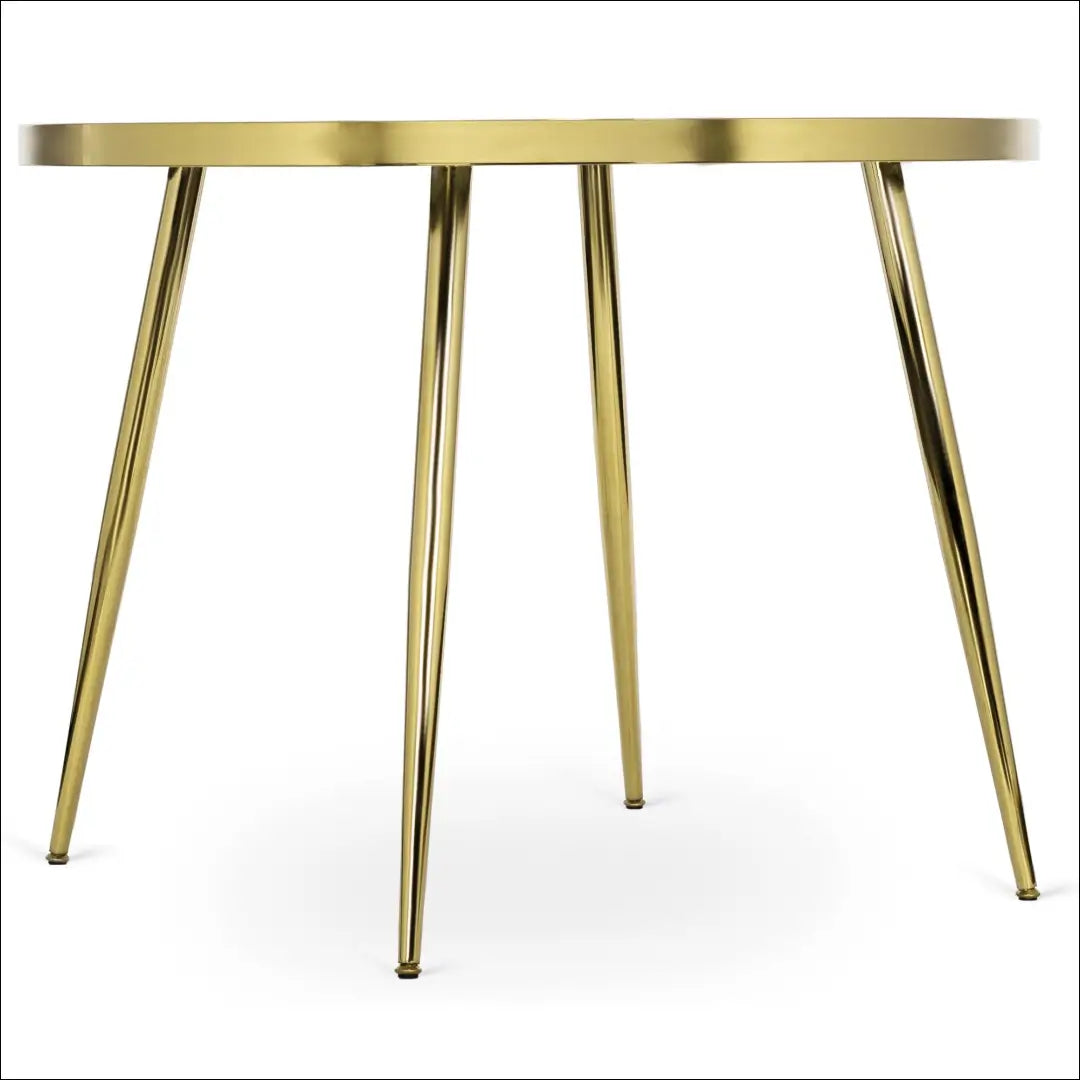 Stalas apvalus su stikliniu stalviršiu juodos spalvos / auksinės 100 cm TE160 - €149 Save 15% 100-200,