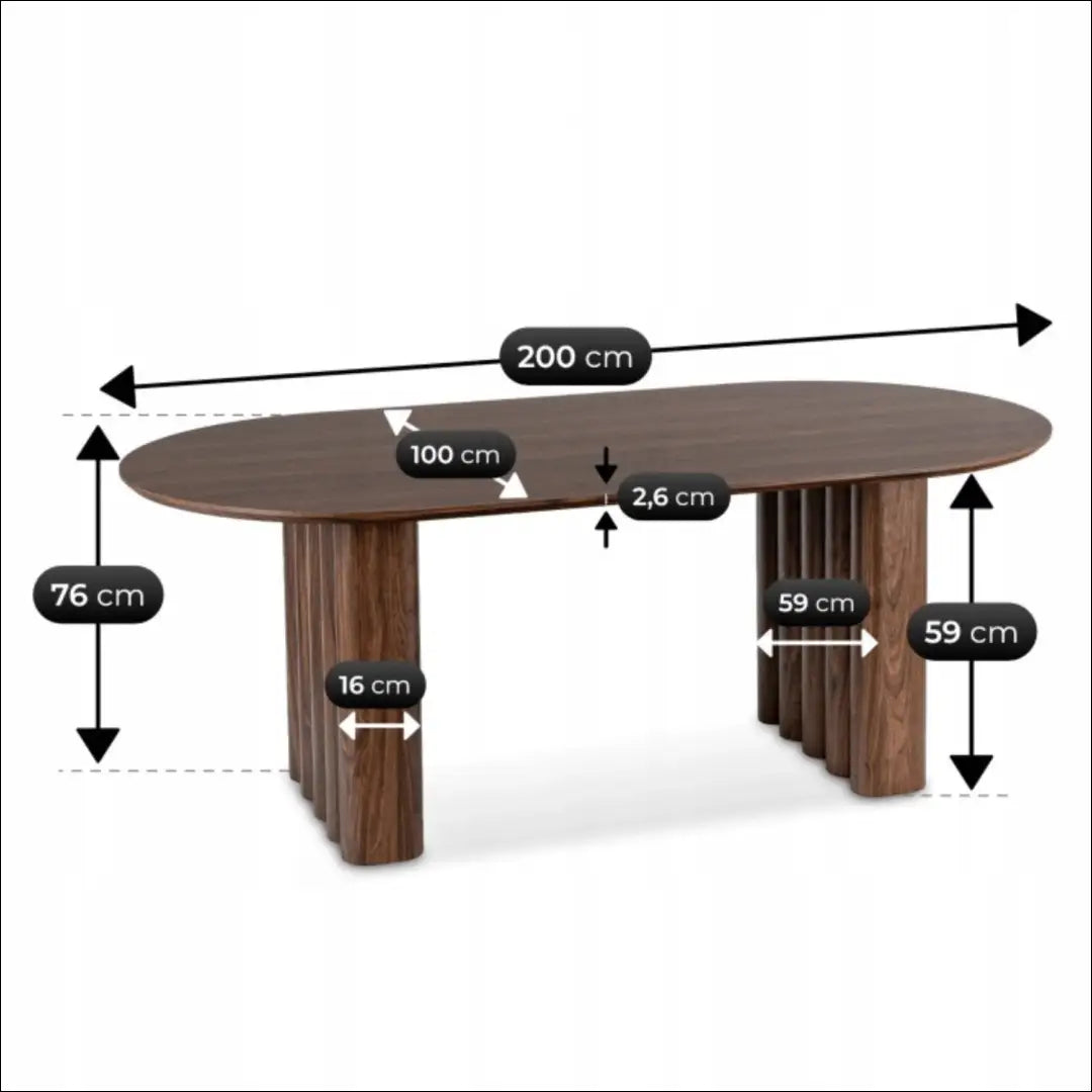 Stalas iš MDF riešuto spalvos 200 cm TE1127 - €387 Save 15% __label:Pristatymas 5-14 d.d., elite, over-200, Stoły,