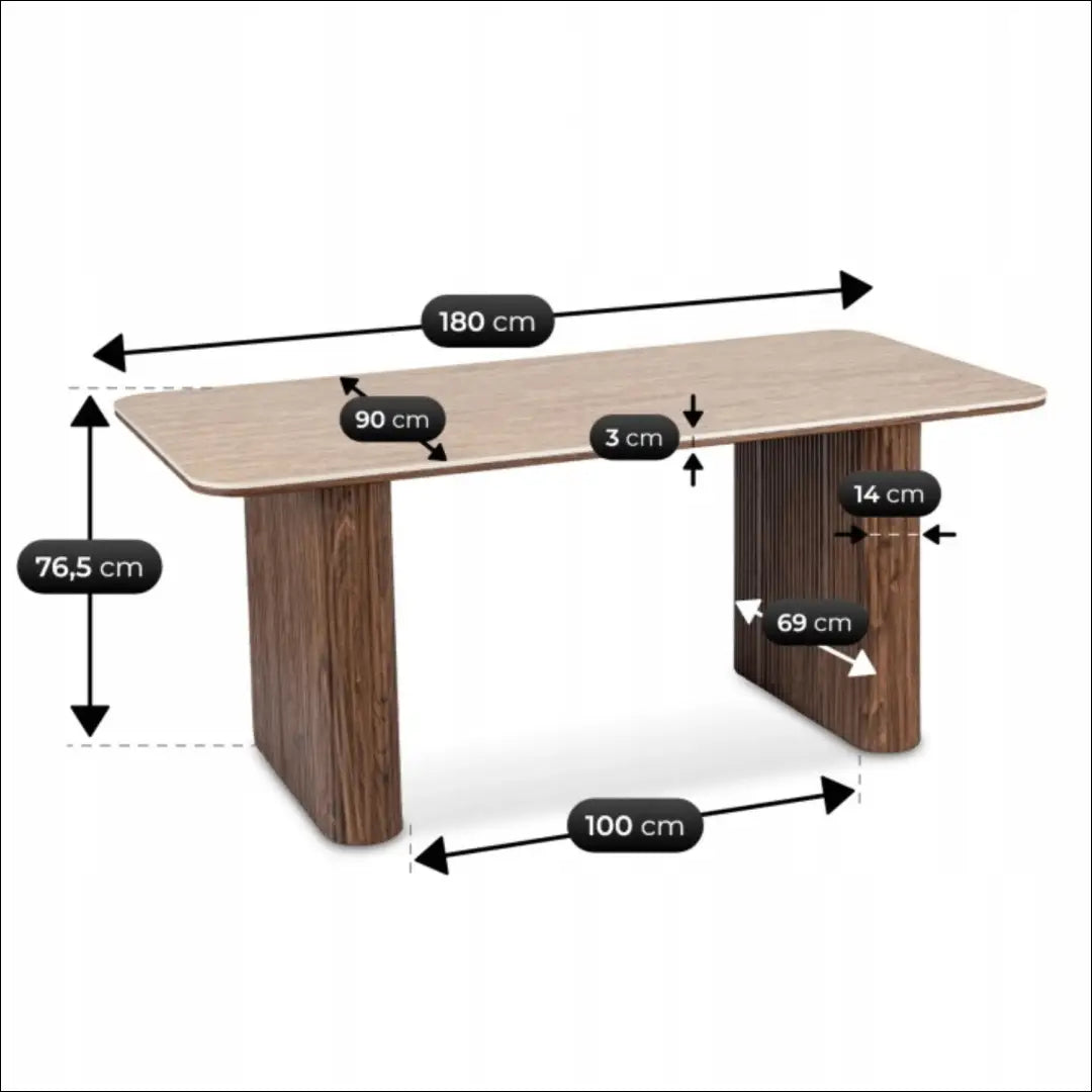 Stalas su keraminiu stalviršiu riešuto spalvos 180 cm TE1129 - €412 Save 15% __label:Pristatymas 5-14 d.d., elite,