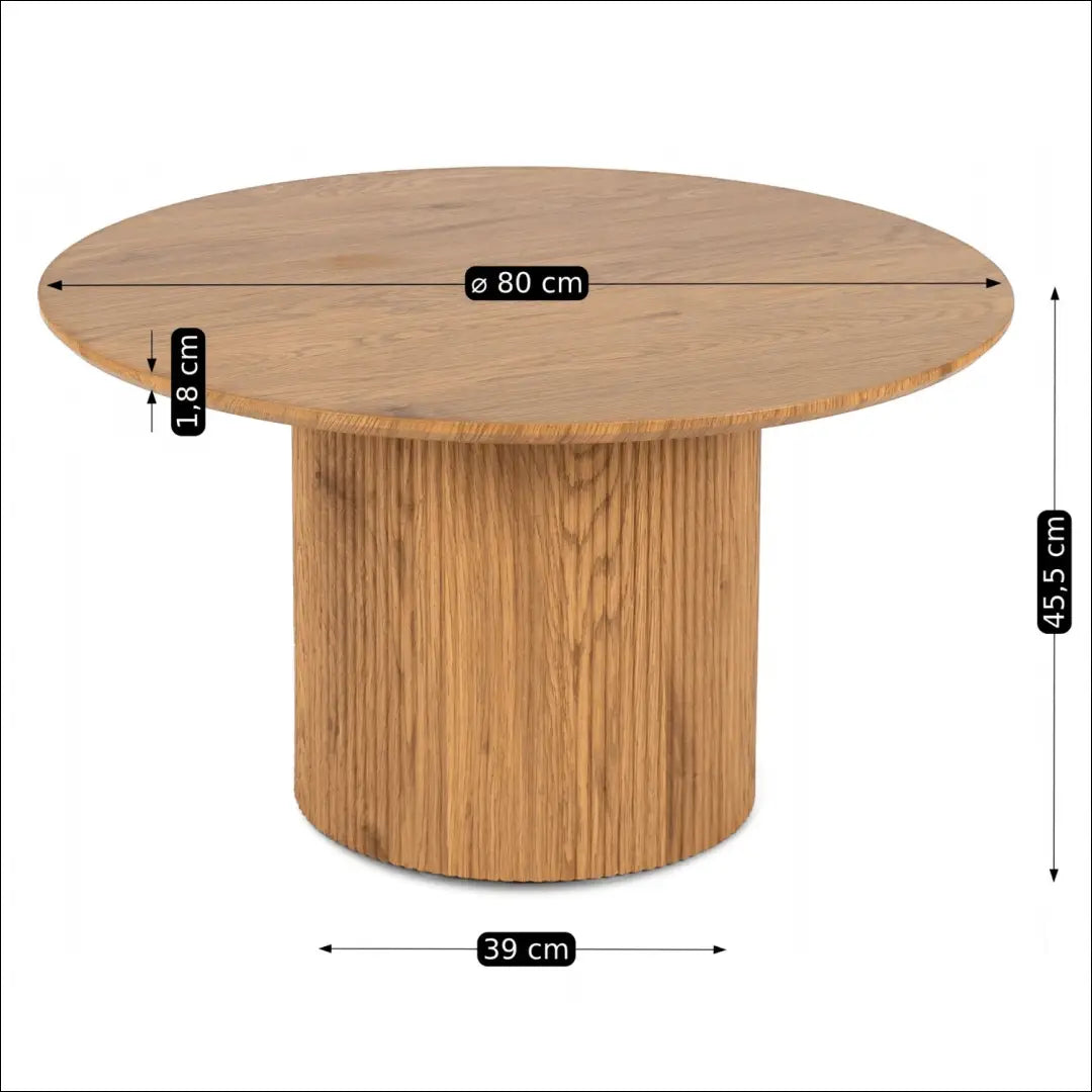 Staliukas apvalus iš MDF ąžuolo spalvos TE307 - €120 Save 15% 100-200, __label:Pristatymas 5-14 d.d., elite, uzsakomi,