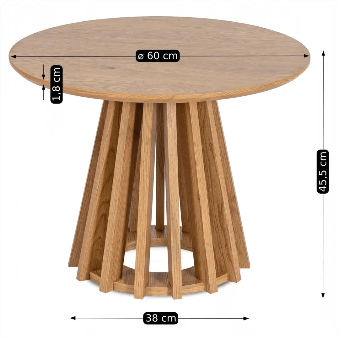 Staliukas apvalus iš MDF ąžuolo spalvos TE317 - €156 Save 15% 100-200, __label:Pristatymas 5-14 d.d., elite, uzsakomi,