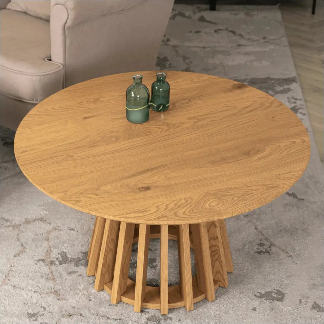 Staliukas apvalus iš MDF ąžuolo spalvos TE318 - €120 Save 15% 100-200, __label:Pristatymas 5-14 d.d., elite, uzsakomi,