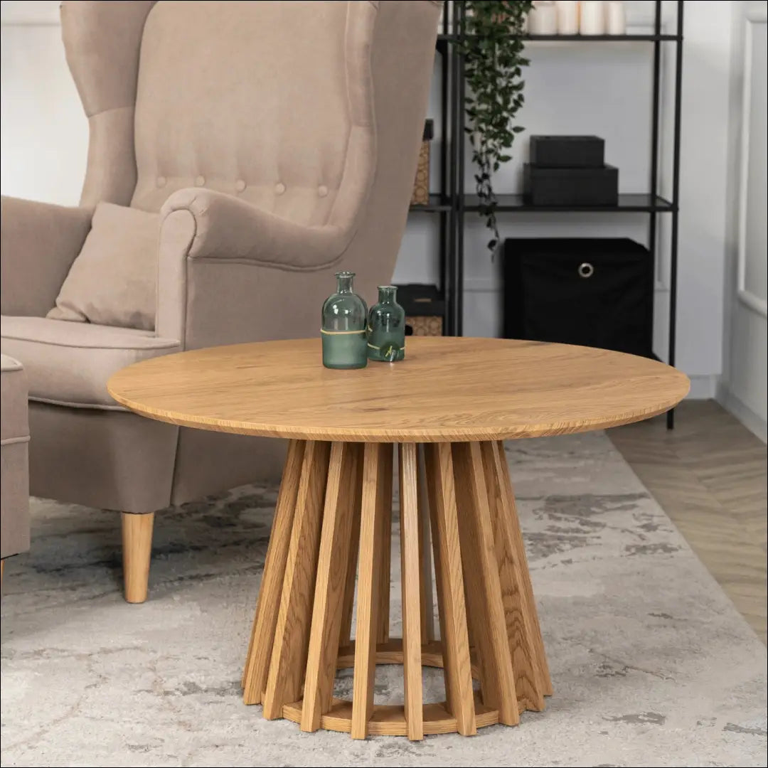 Staliukas apvalus iš MDF ąžuolo spalvos TE318 - €120 Save 15% 100-200, __label:Pristatymas 5-14 d.d., elite, uzsakomi,