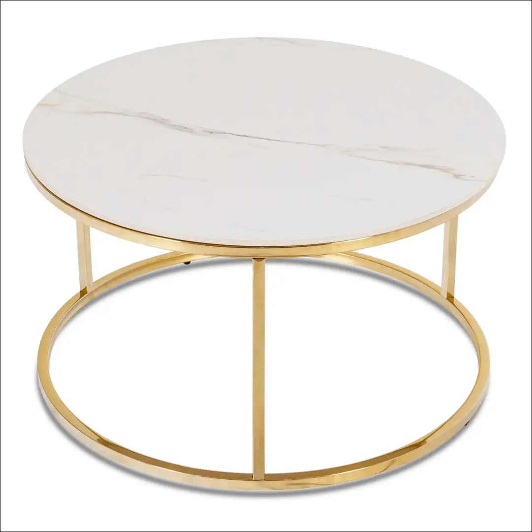 Staliukas apvalus iš MDF baltos spalvos / auksinės TE1247 - €134 Save 15% 100-200, __label:Pristatymas 5-14 d.d.,
