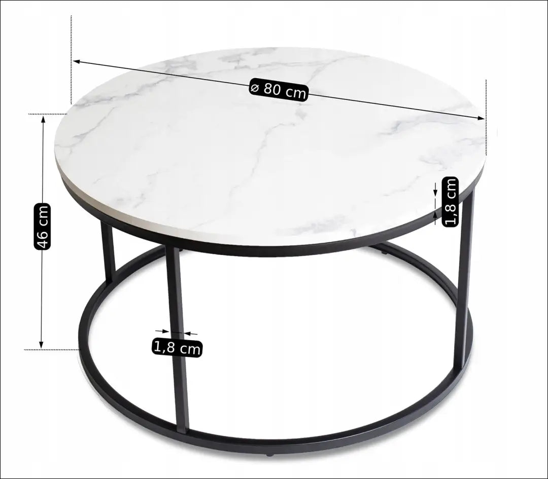 Staliukas apvalus iš MDF juodos spalvos / baltos TE227 - €55 Save 15% 50-100, __label:Pristatymas 5-14 d.d., elite,