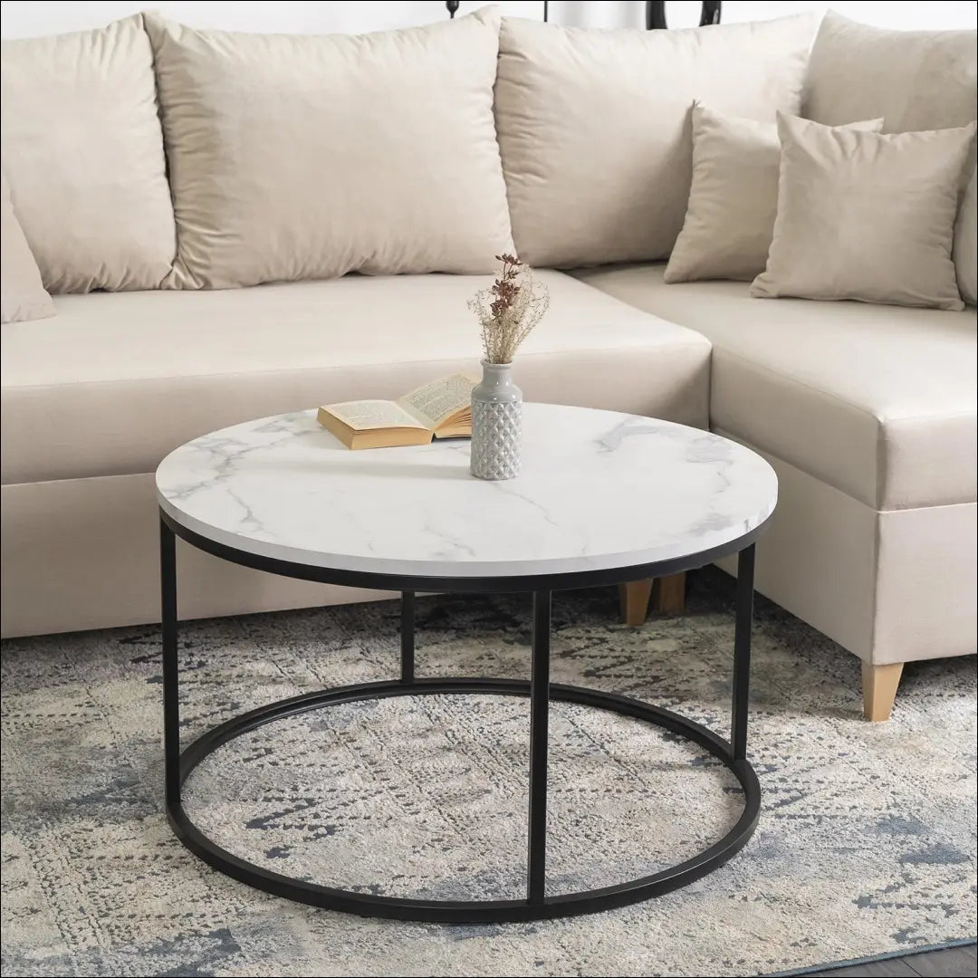 Staliukas apvalus iš MDF juodos spalvos / baltos TE227 - €55 Save 15% 50-100, __label:Pristatymas 5-14 d.d., elite,
