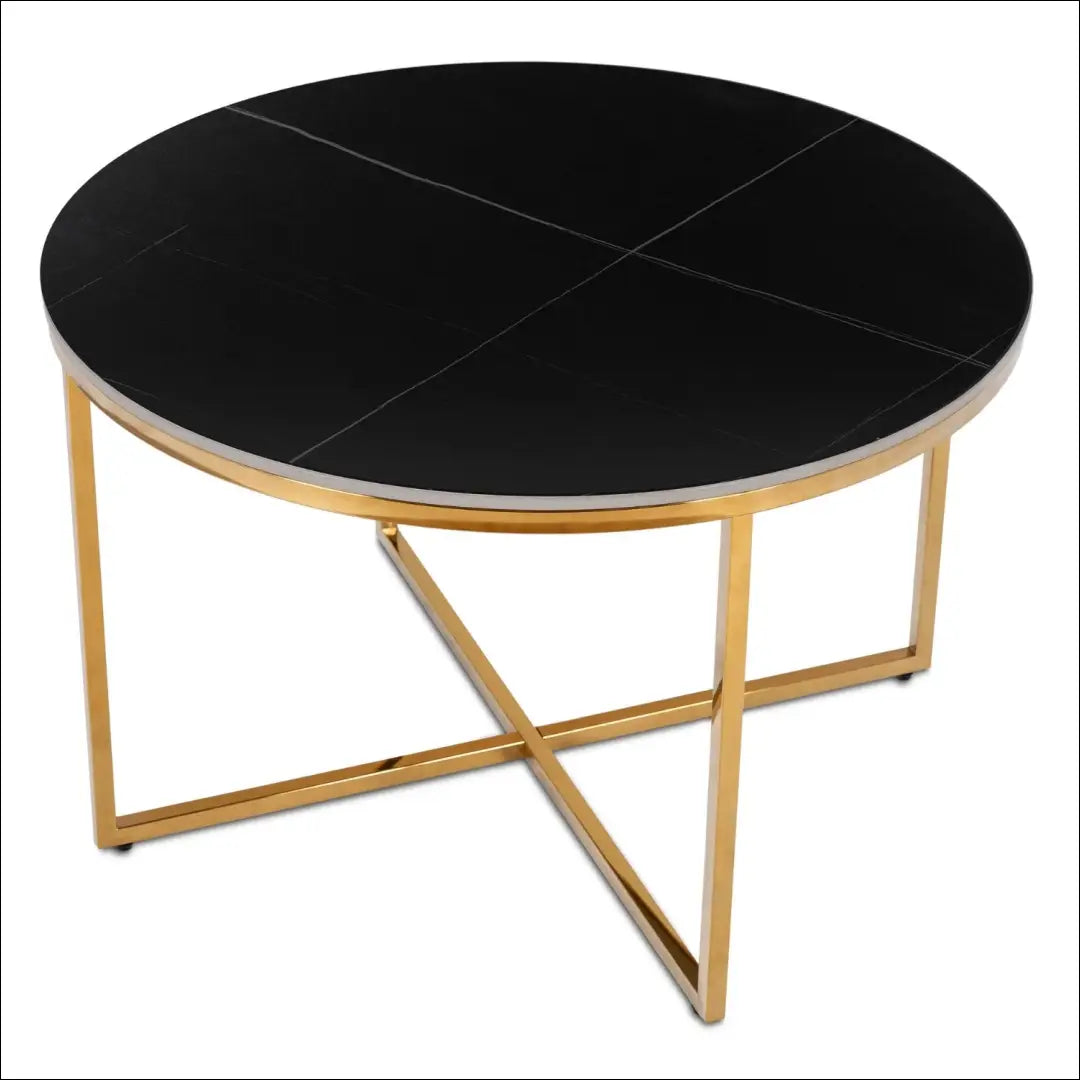 Staliukas apvalus su keraminiu stalviršiu juodos spalvos / auksinės TE1049 - €135 Save 15% 100-200, __label:Pristatymas