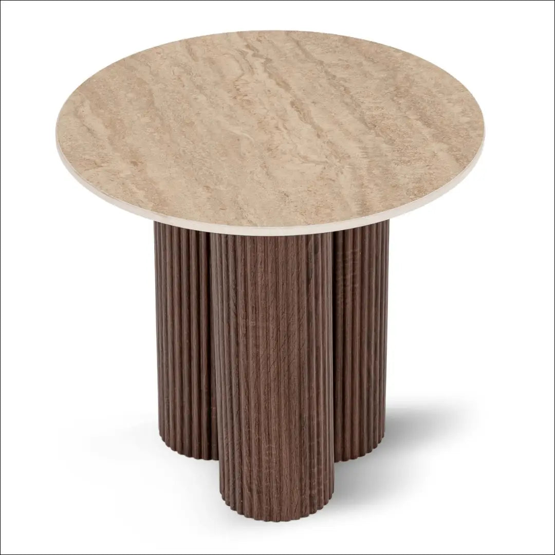 Staliukas apvalus su keraminiu stalviršiu riešuto spalvos 50 cm TE1252 - €168 Save 15% 100-200, __label:Pristatymas