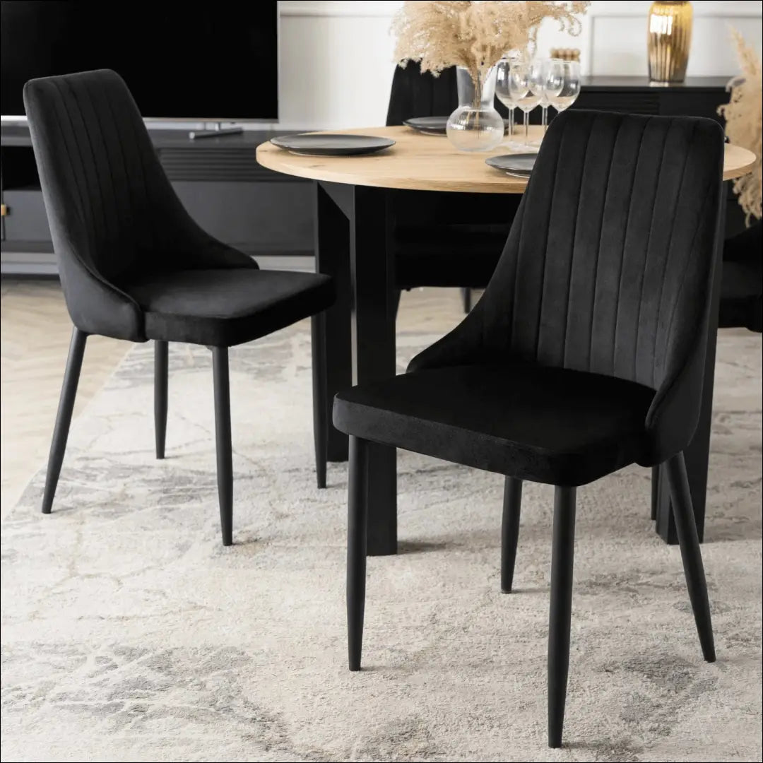 Stalo 102–142 cm „Artisan Oak/Black“ ir 4 juodų kėdžių komplektas TE2412 - €351 Save 15% __label:Pristatymas 5-14 d.d.,