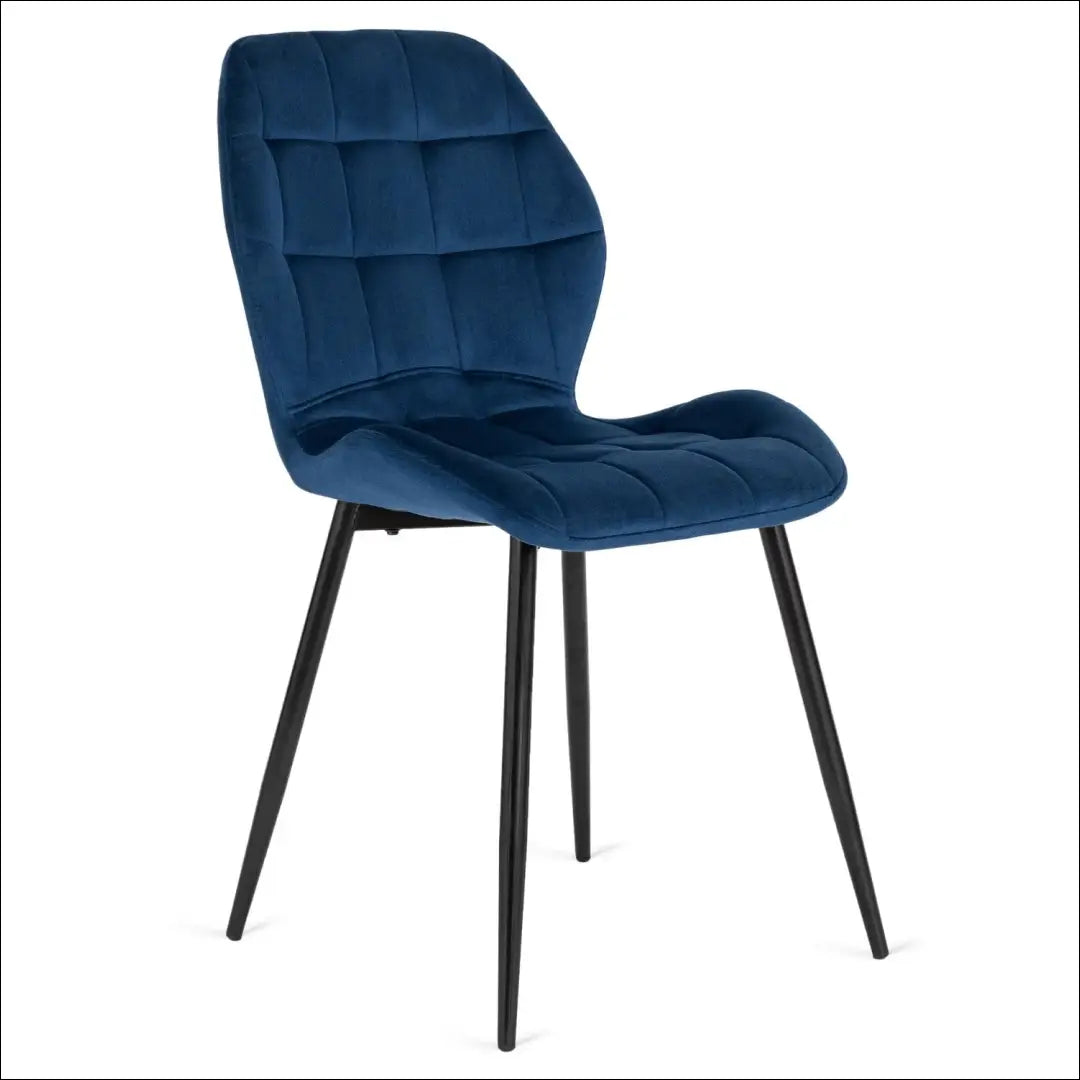Stalo 120–160 cm juodo/balto blizgio ir 4 tamsiai mėlynų kėdžių komplektas TE2438 - €526 Save 15% __label:Pristatymas