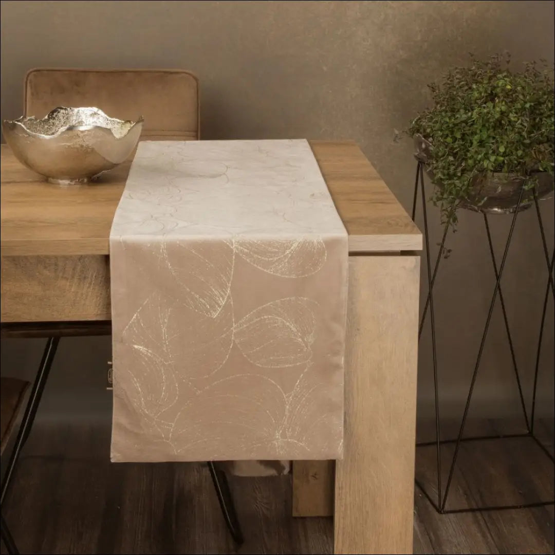 Stalo takelis DI12012 - €32 Save 50% 25-50, __label:Pristatymas 1-2 d.d., color-auksine, color-smelio, material-aksomas