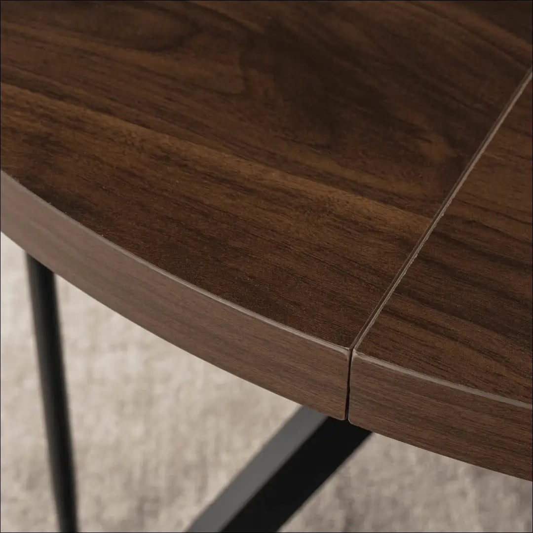 Stalų komplektas 100–250 cm riešuto spalvos/juodas ir 4 juodos kėdės TE2435 - €469 Save 15% __label:Pristatymas 5-14