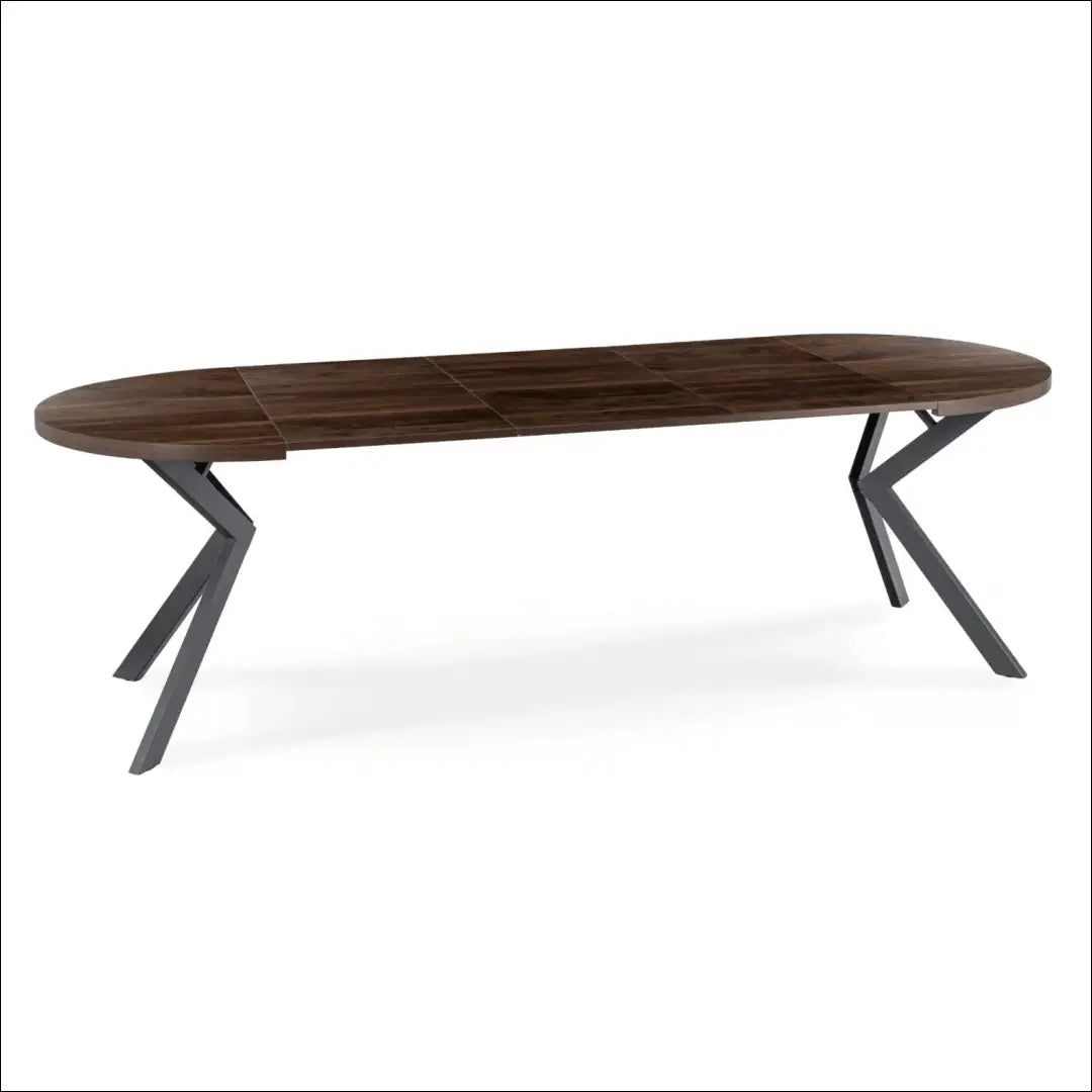 Stalų komplektas 100–250 cm riešuto spalvos/juodas ir 4 juodos kėdės TE2435 - €469 Save 15% __label:Pristatymas 5-14
