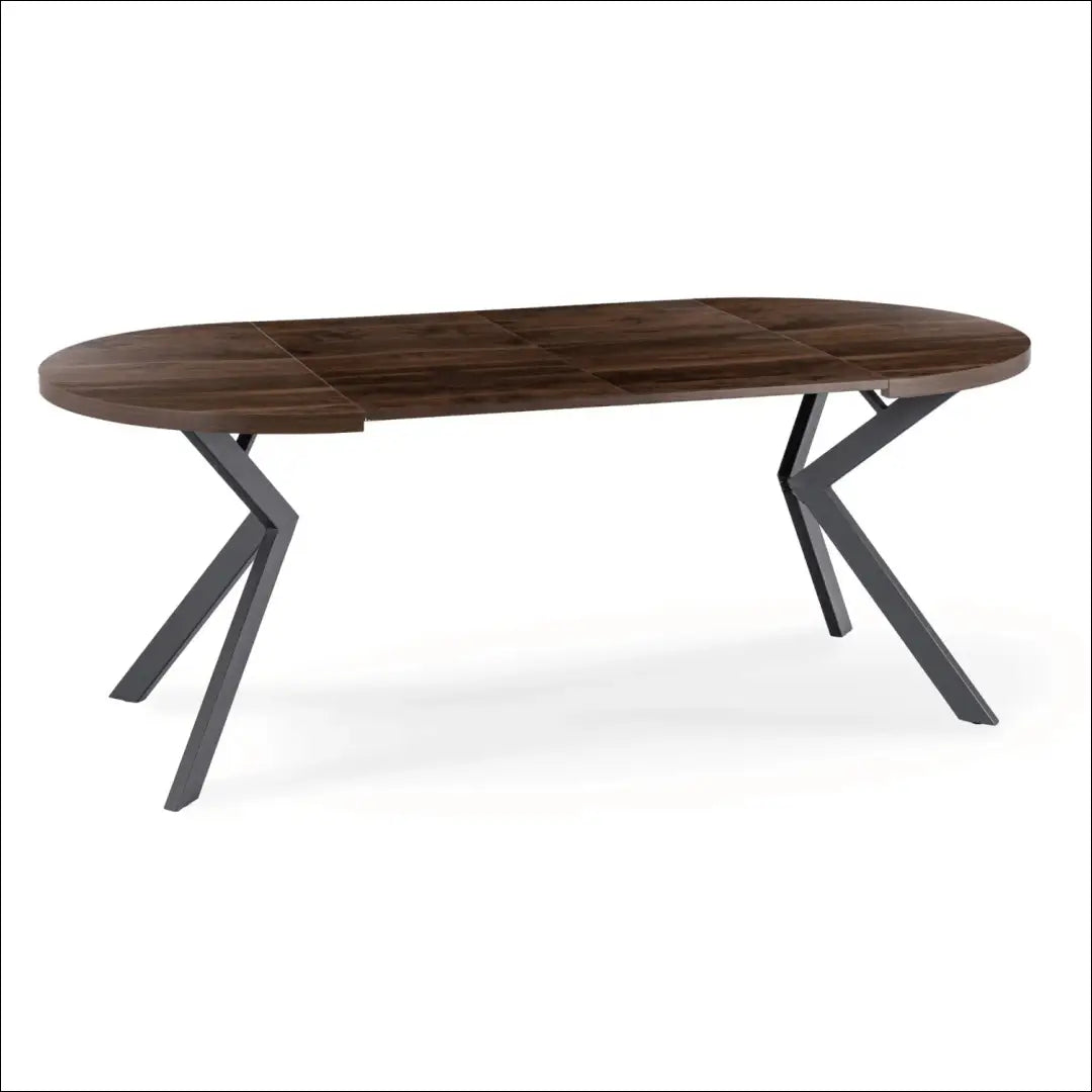 Stalų komplektas 100–250 cm riešuto spalvos/juodas ir 4 juodos kėdės TE2435 - €469 Save 15% __label:Pristatymas 5-14
