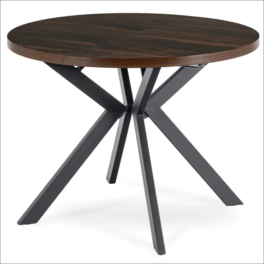 Stalų komplektas 100–250 cm riešuto spalvos/juodas ir 4 juodos kėdės TE2435 - €469 Save 15% __label:Pristatymas 5-14