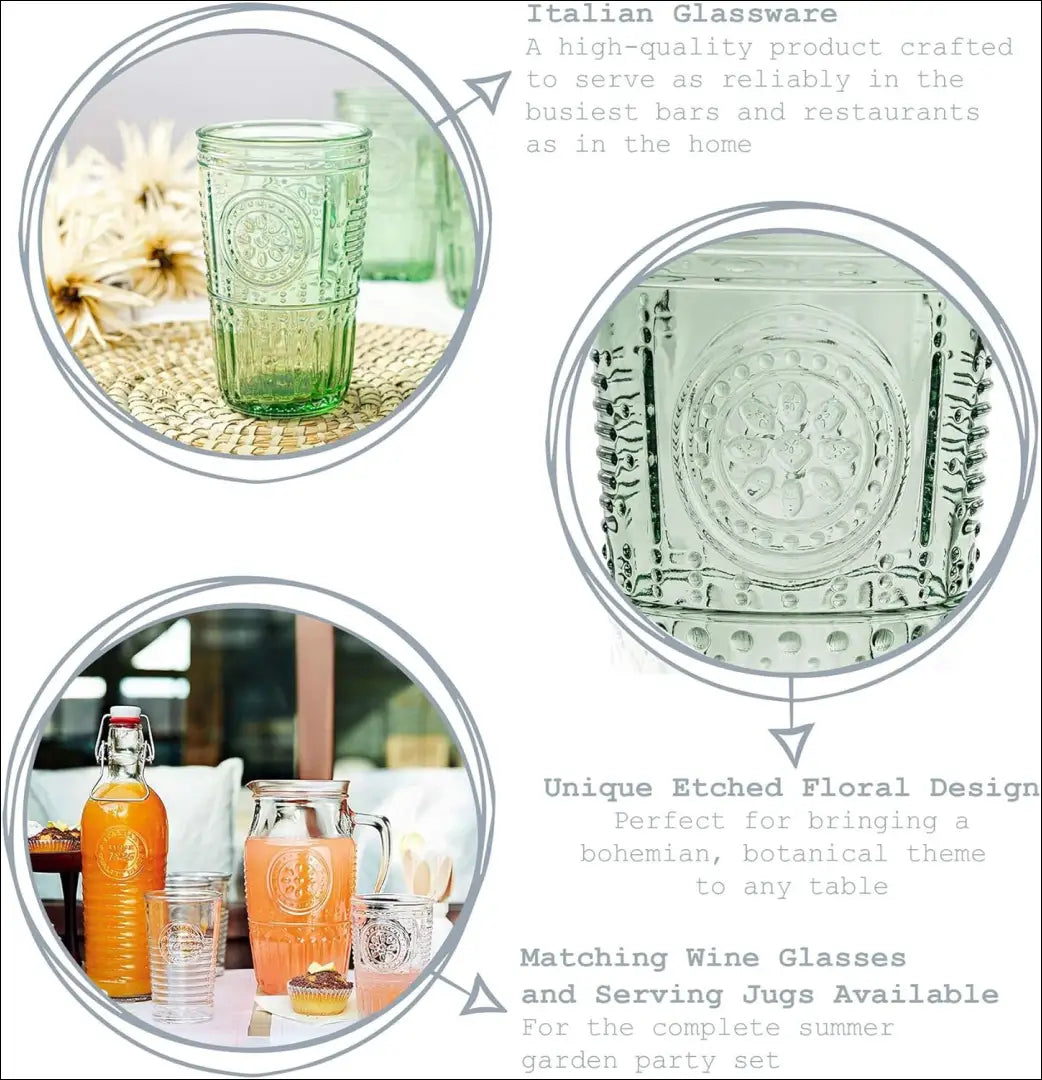 Stiklinių komplektas (4vnt) DI8929 - €16 Save 50% __label:Pristatymas 1-2 d.d., color-zalia, indai, interjeras,