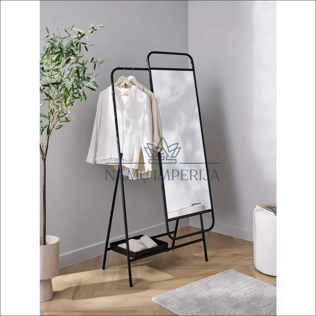 Stovintis veidrodis su drabužių kabykla KI577 - €225 Save 55% color-juoda, interjeras, kita, material-metalas,