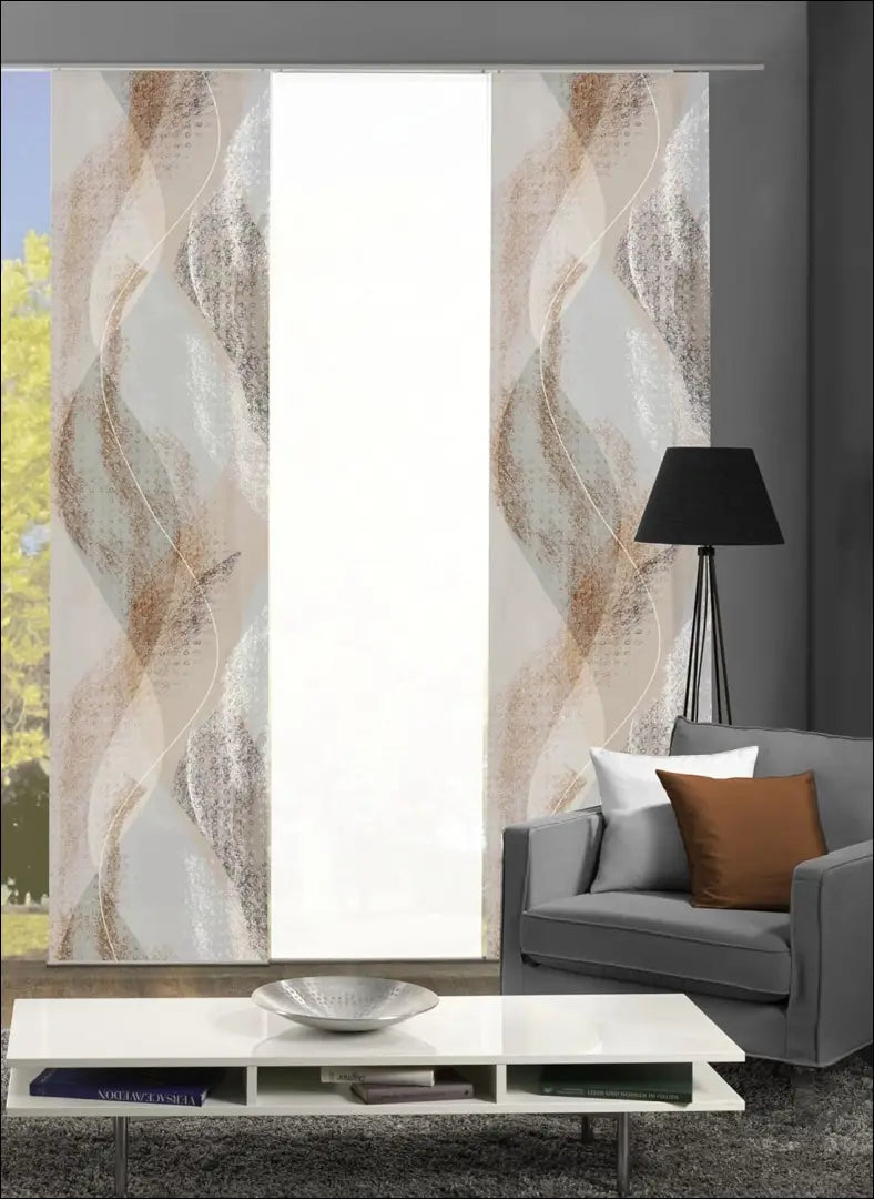 Stumdomų užuolaidų komplektas (3vnt) DI9993 - €24 Save 50% __label:Pristatymas 1-2 d.d., color-balta, color-smelio,