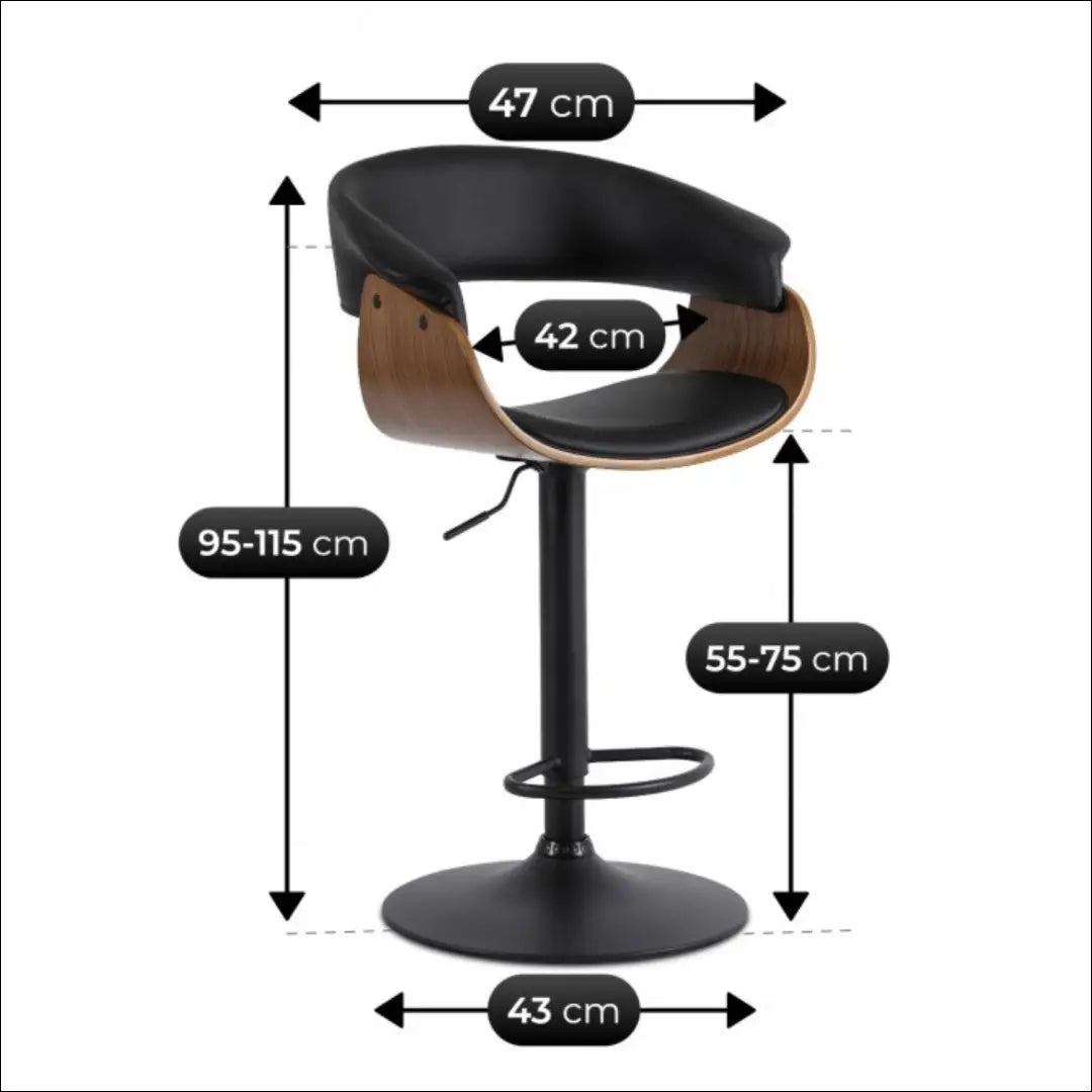 Sukama baro kėdė iš eko odos juodos spalvos TE004 - €142 Save 15% 100-200, __label:Pristatymas 5-14 d.d., elite,