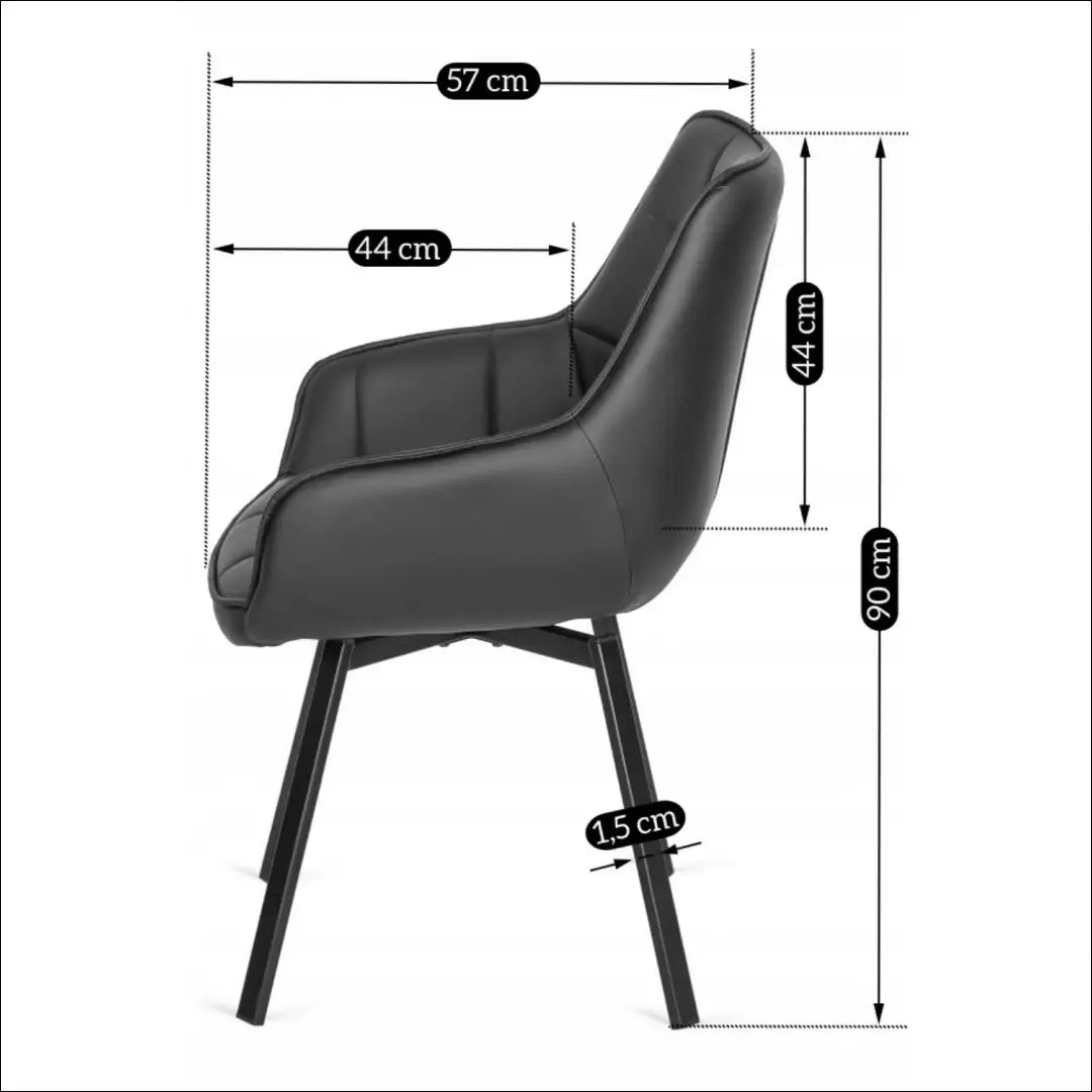 Sukama kėdė iš eko odos juodos spalvos TE102 - €93 Save 15% 50-100, __label:Pristatymas 5-14 d.d., elite, Krzesła,