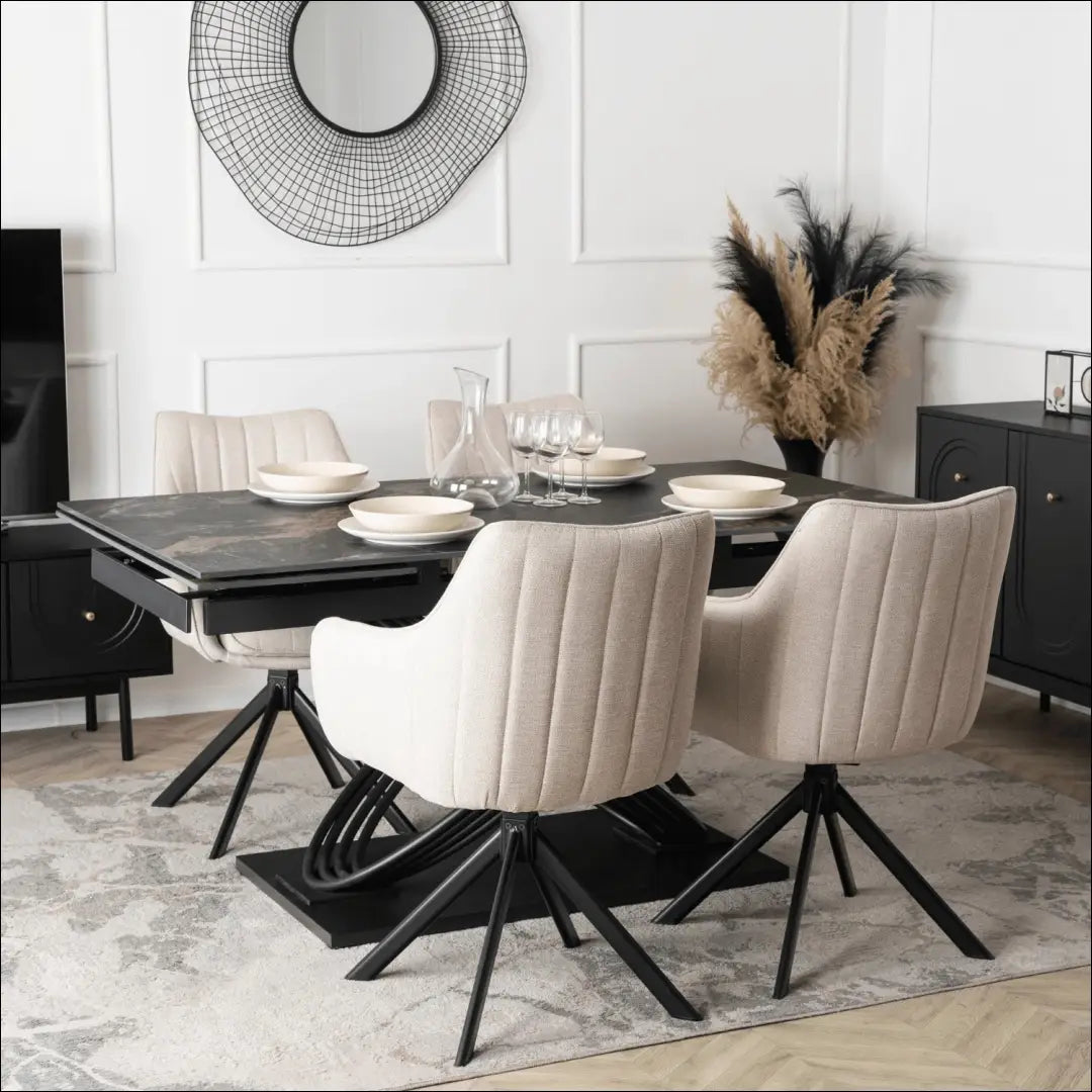 Sukama kėdė su audiniu kreminės spalvos TE806 - €105 Save 15% 100-200, __label:Pristatymas 5-14 d.d., elite, Krzesła,