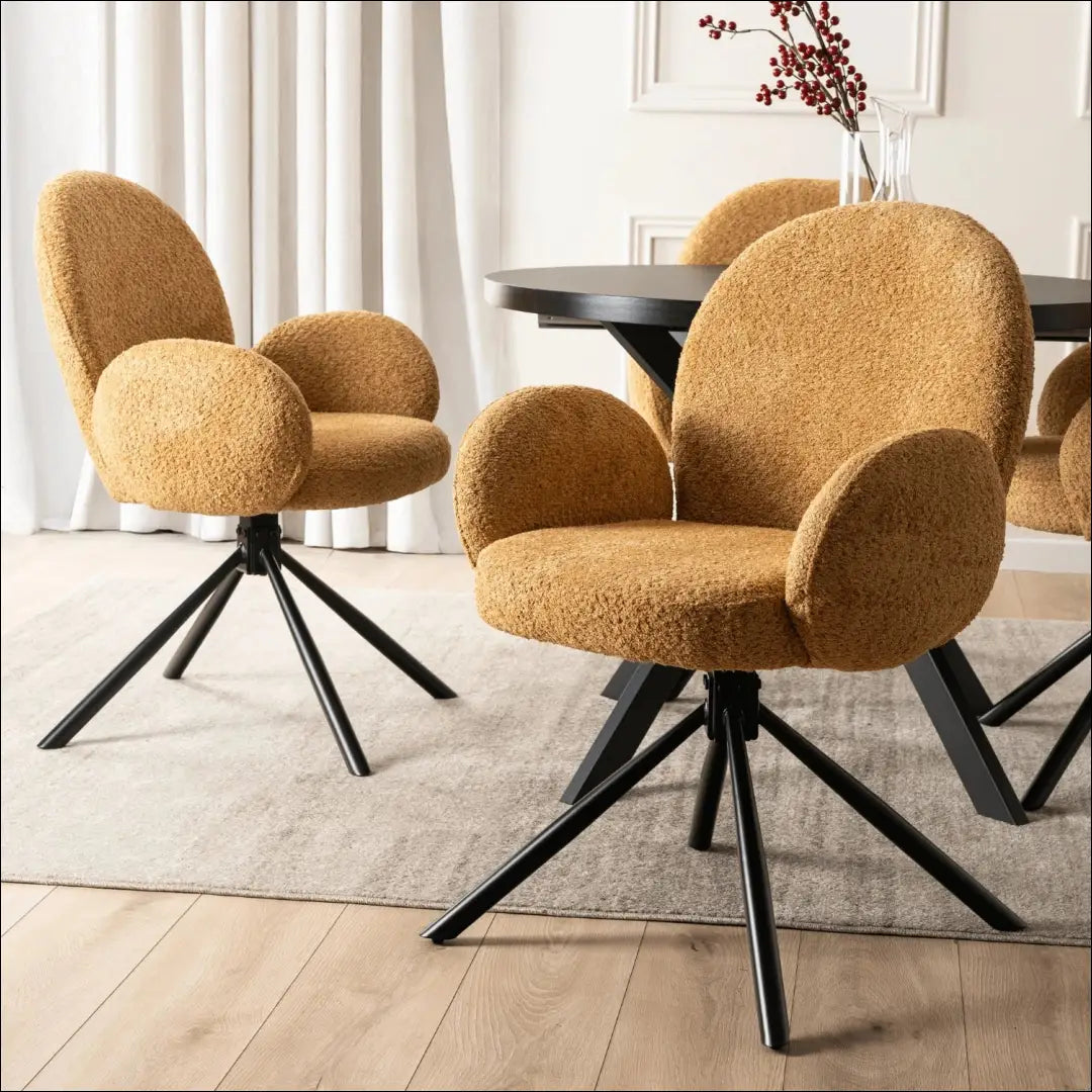 Sukama kėdė su buklė audinio audiniu garstyčių spalvos TE1060 - €104 Save 15% 100-200, __label:Pristatymas 5-14 d.d.,