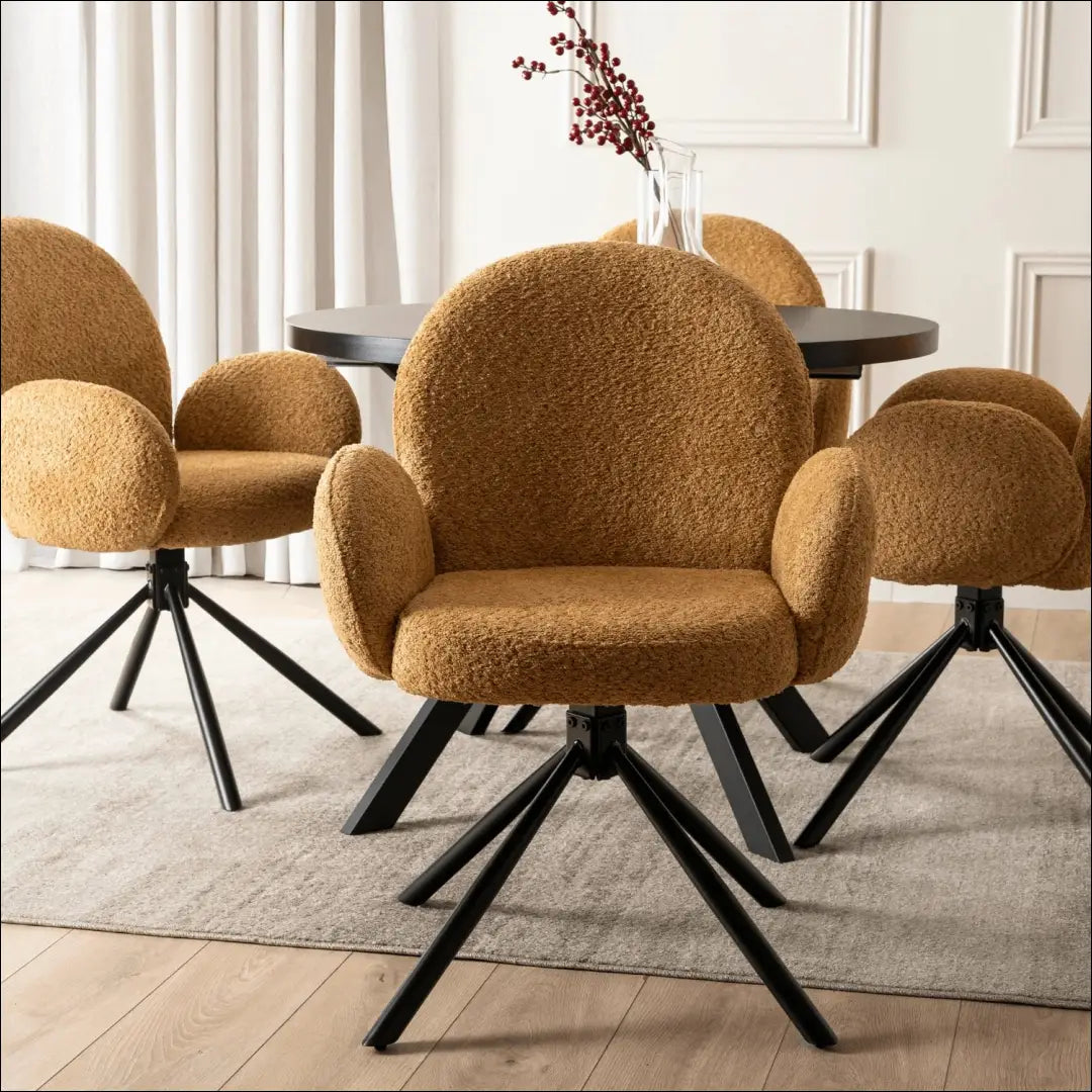 Sukama kėdė su buklė audinio audiniu garstyčių spalvos TE1060 - €104 Save 15% 100-200, __label:Pristatymas 5-14 d.d.,