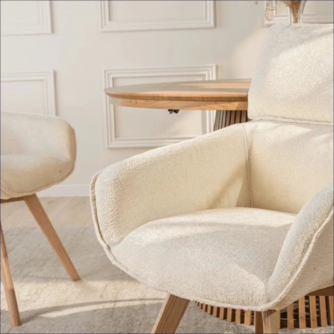 Sukama kėdė su buklė audinio audiniu kreminės spalvos TE1147 - €126 Save 15% 100-200, __label:Pristatymas 5-14 d.d.,