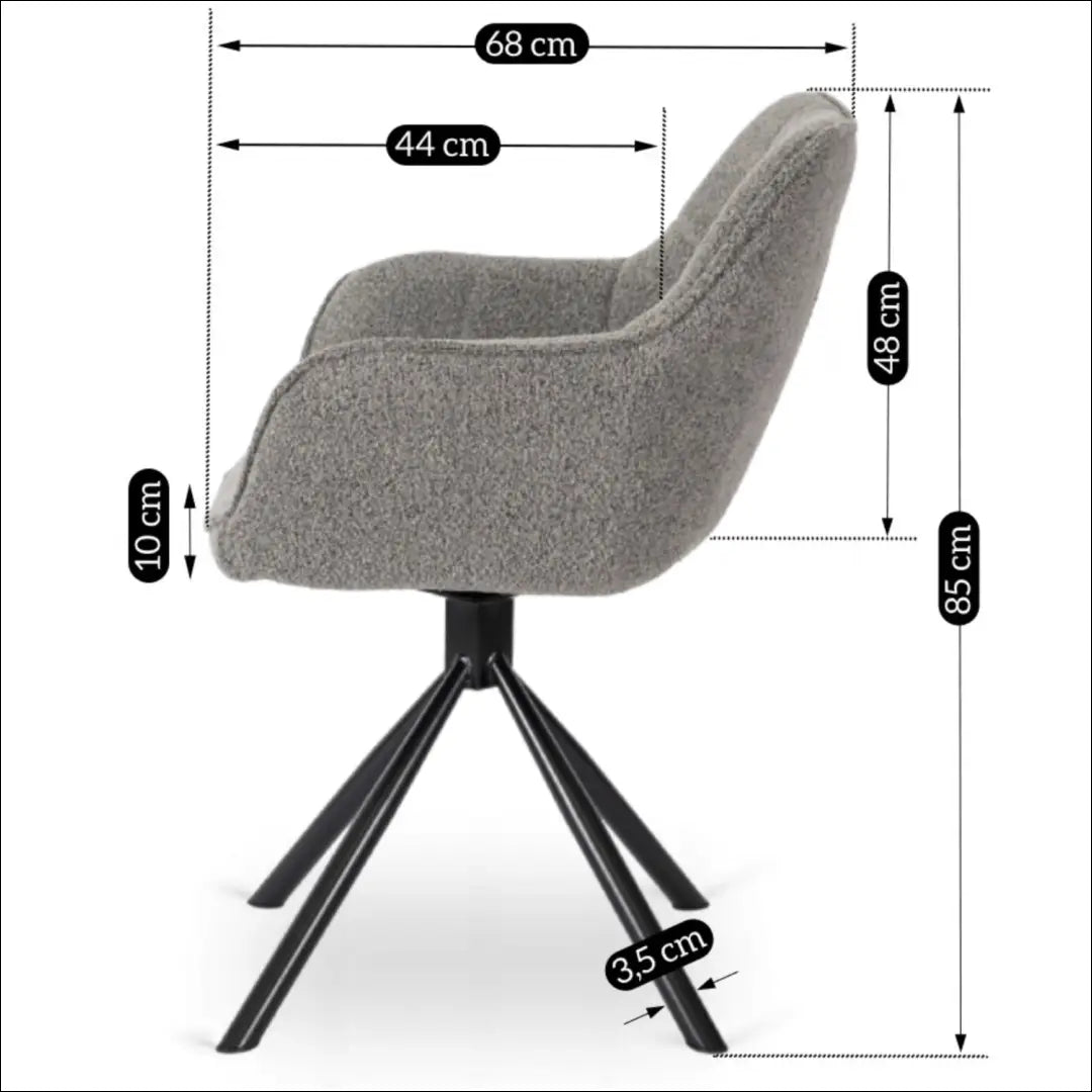 Sukama kėdė su buklė audinio audiniu pilkos spalvos TE336 - €112 Save 15% 100-200, __label:Pristatymas 5-14 d.d.,