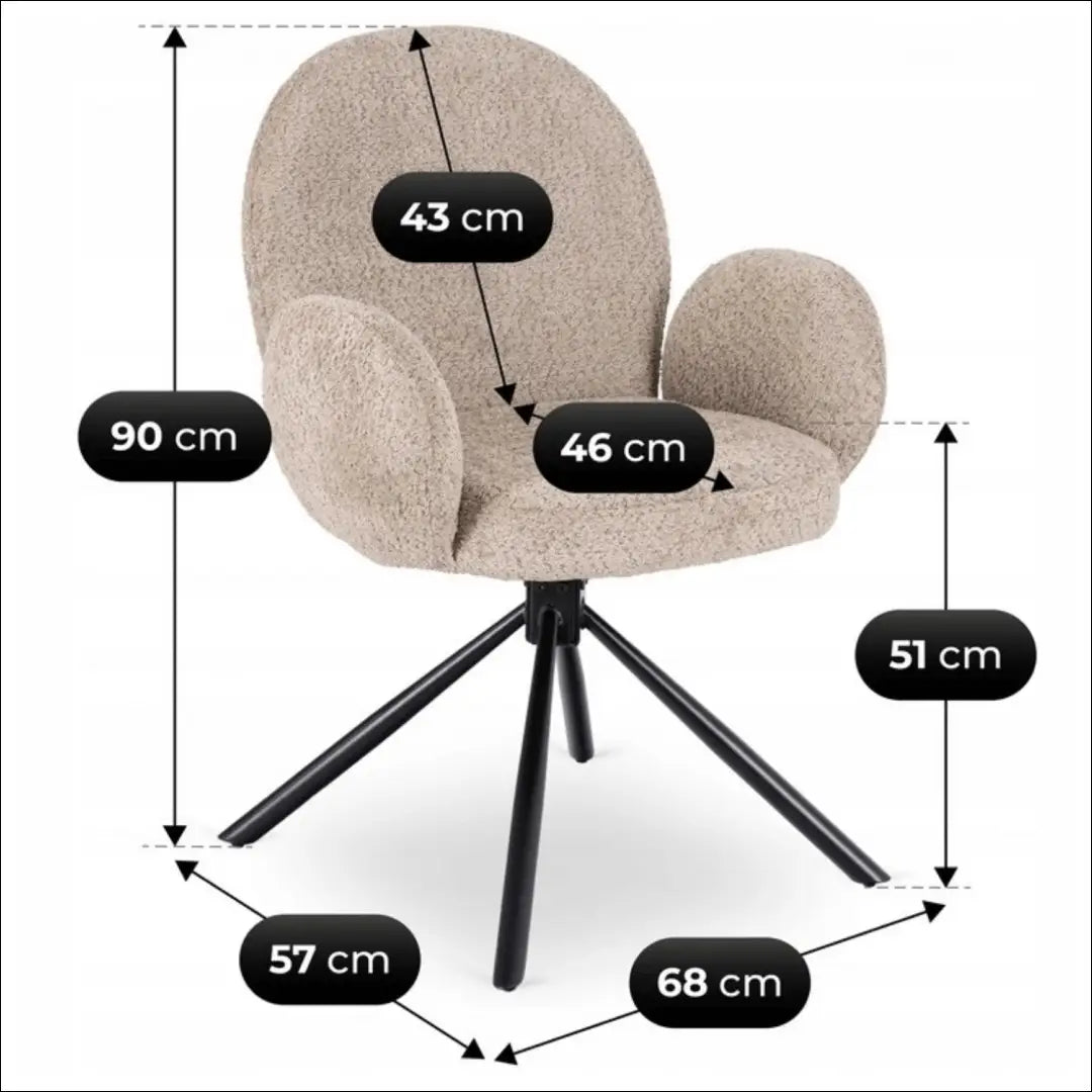 Sukama kėdė su buklė audinio audiniu rudos spalvos TE1059 - €100 Save 15% 100-200, __label:Pristatymas 5-14 d.d.,