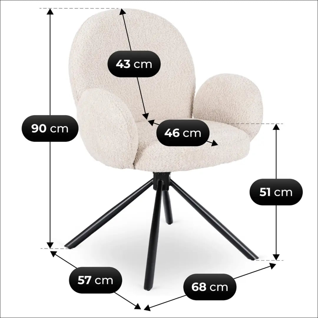 Sukama kėdė su buklė audinio audiniu smėlio spalvos TE1058 - €104 Save 15% 100-200, __label:Pristatymas 5-14 d.d.,