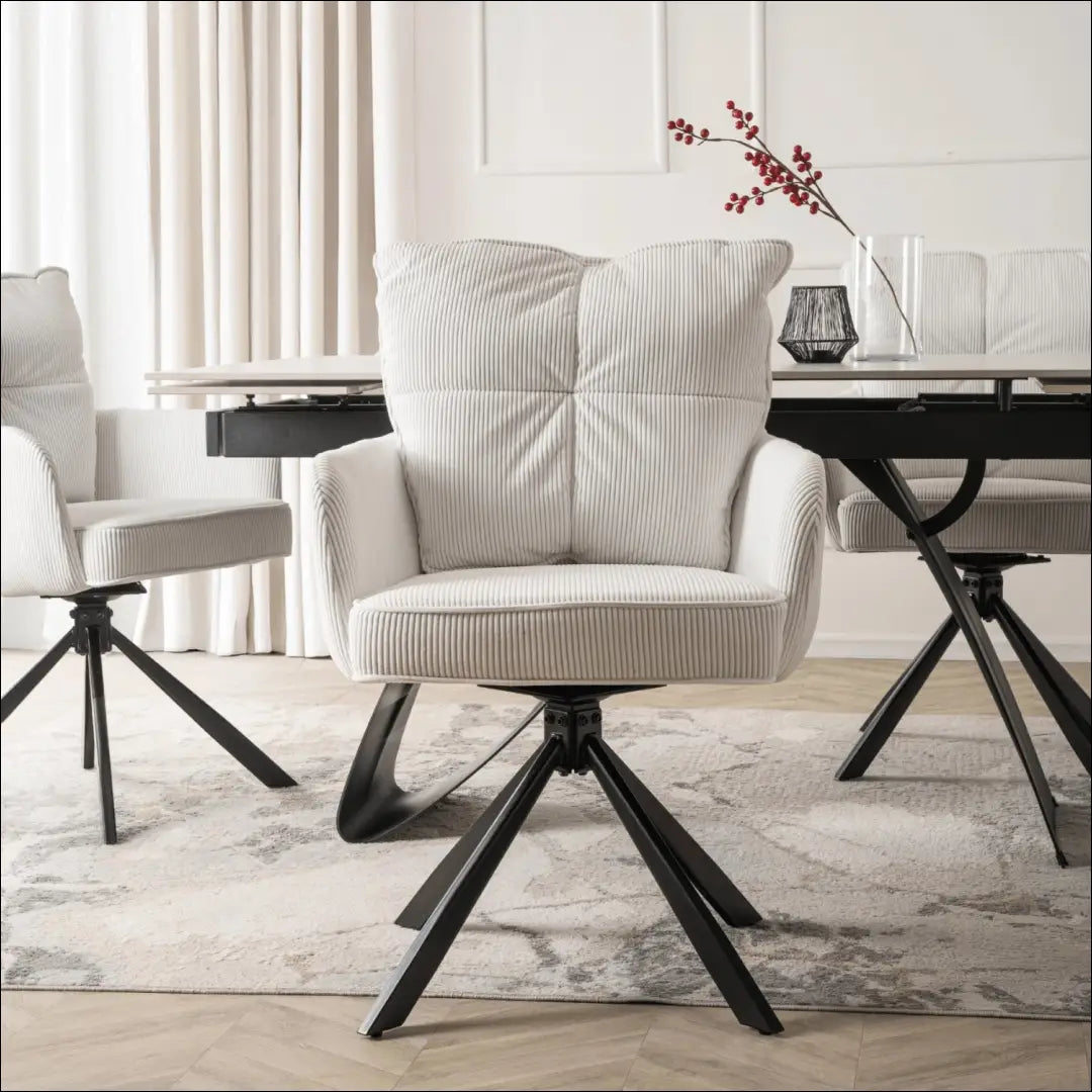 Sukama kėdė su korduro audiniu kreminės spalvos TE877 - €91 Save 15% 50-100, __label:Pristatymas 5-14 d.d., elite,