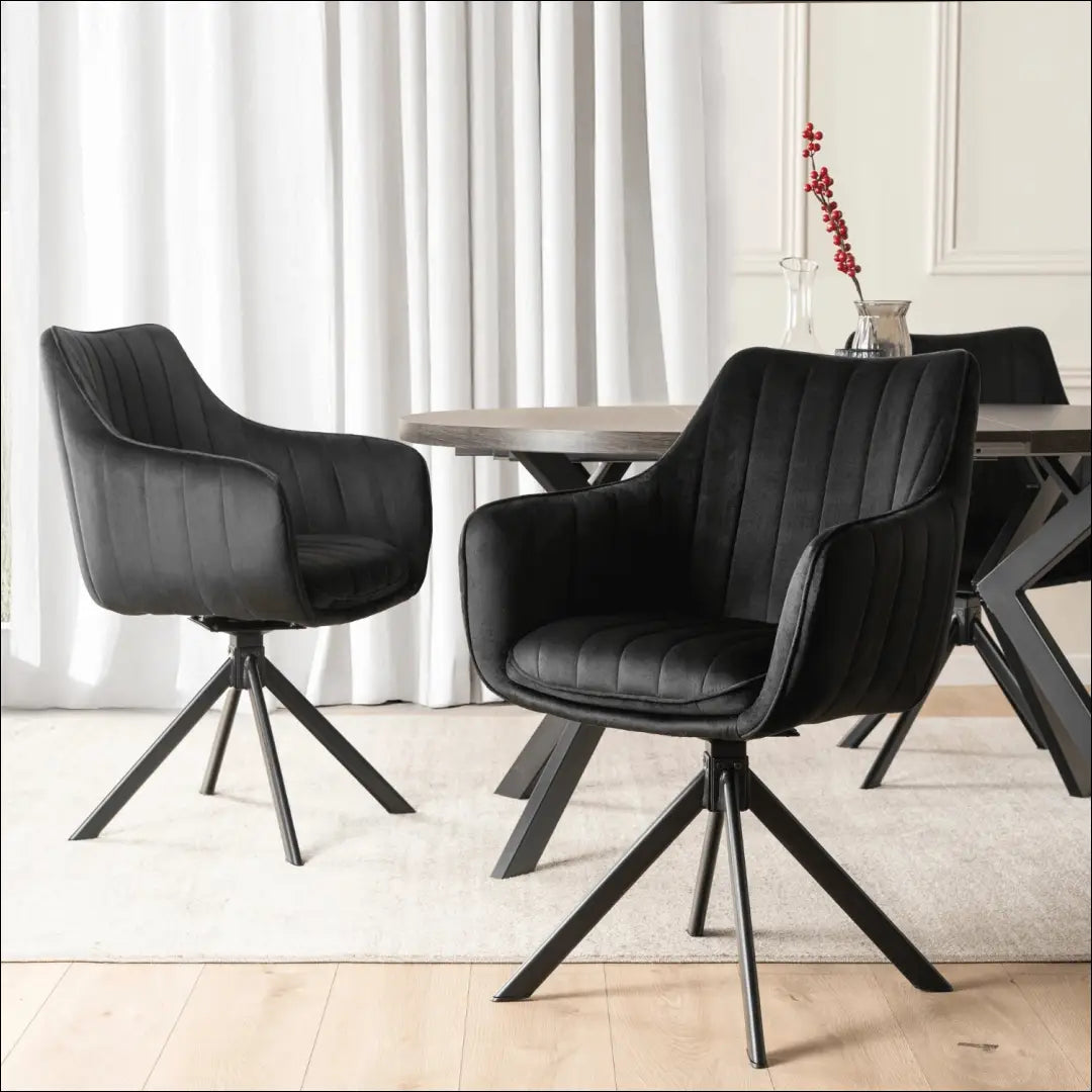 Sukama kėdė su veliūro audiniu juodos spalvos TE922 - €105 Save 15% 100-200, __label:Pristatymas 5-14 d.d., elite,