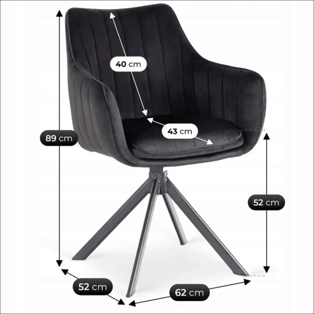 Sukama kėdė su veliūro audiniu juodos spalvos TE922 - €105 Save 15% 100-200, __label:Pristatymas 5-14 d.d., elite,