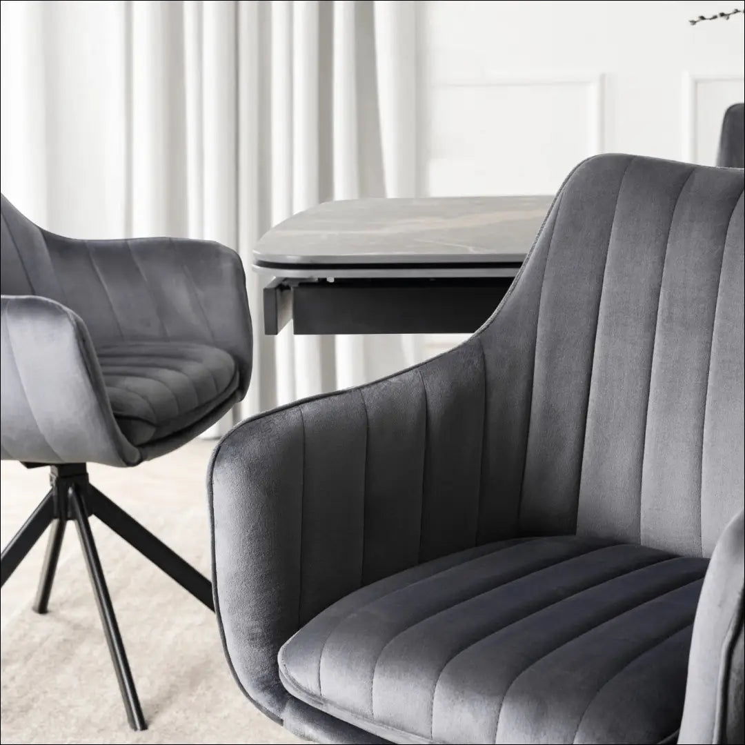 Sukama kėdė su veliūro audiniu pilkos spalvos TE981 - €105 Save 15% 100-200, __label:Pristatymas 5-14 d.d., elite,