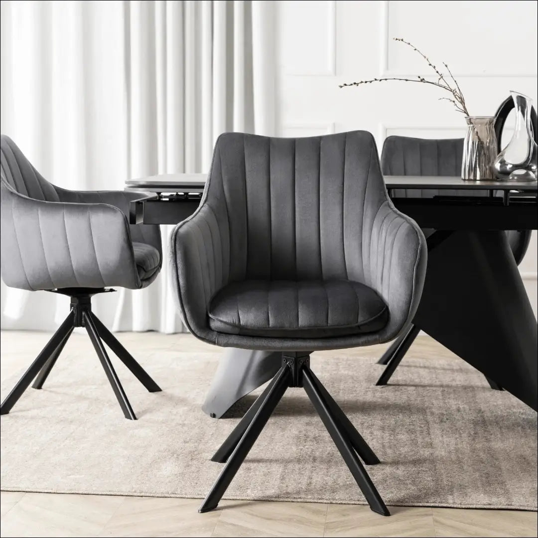 Sukama kėdė su veliūro audiniu pilkos spalvos TE981 - €105 Save 15% 100-200, __label:Pristatymas 5-14 d.d., elite,