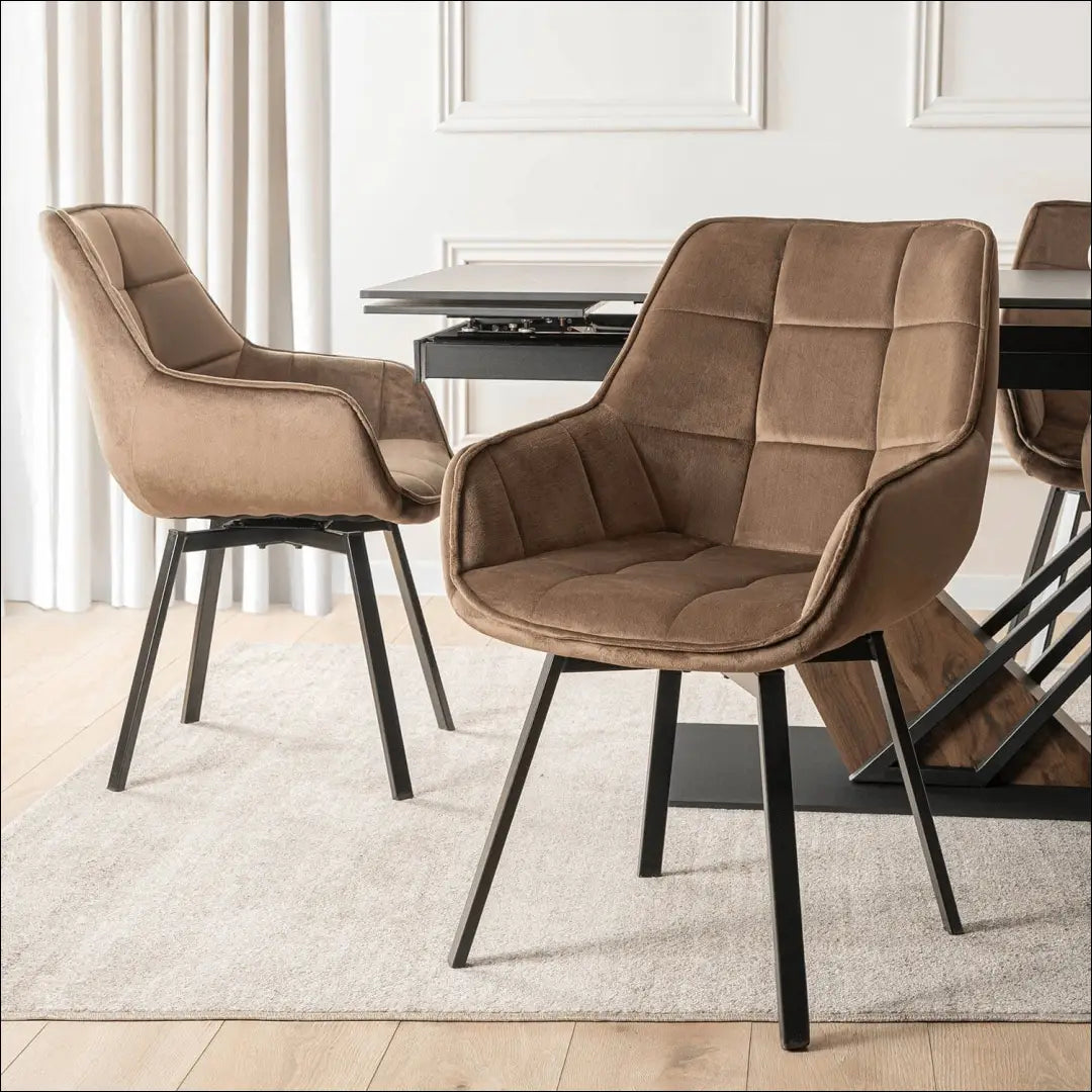 Sukama kėdė su veliūro audiniu rudos spalvos TE989 - €93 Save 15% 50-100, __label:Pristatymas 5-14 d.d., elite,