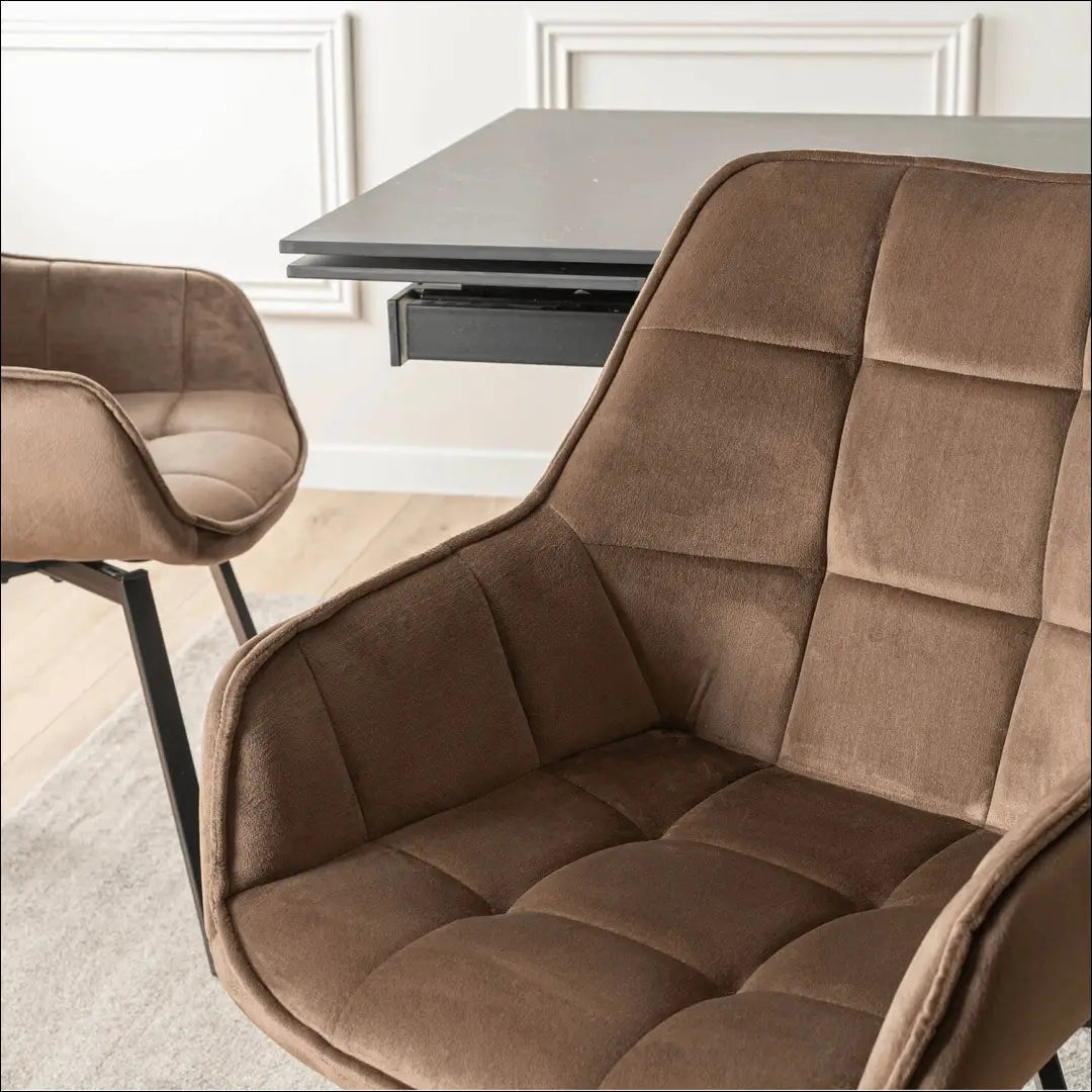 Sukama kėdė su veliūro audiniu rudos spalvos TE989 - €93 Save 15% 50-100, __label:Pristatymas 5-14 d.d., elite,