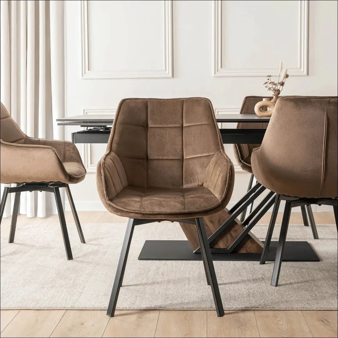 Sukama kėdė su veliūro audiniu rudos spalvos TE989 - €93 Save 15% 50-100, __label:Pristatymas 5-14 d.d., elite,