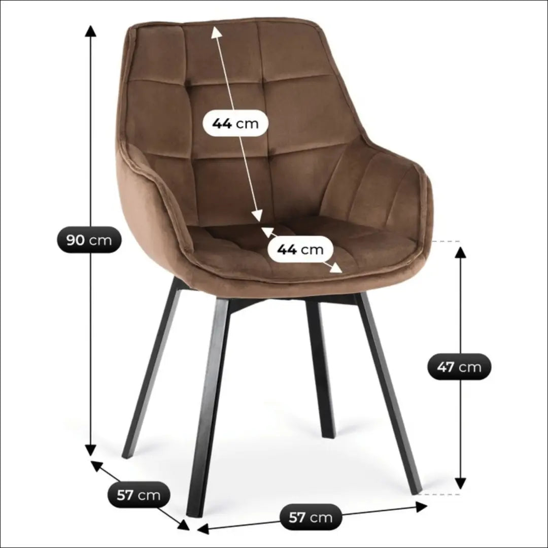 Sukama kėdė su veliūro audiniu rudos spalvos TE989 - €93 Save 15% 50-100, __label:Pristatymas 5-14 d.d., elite,