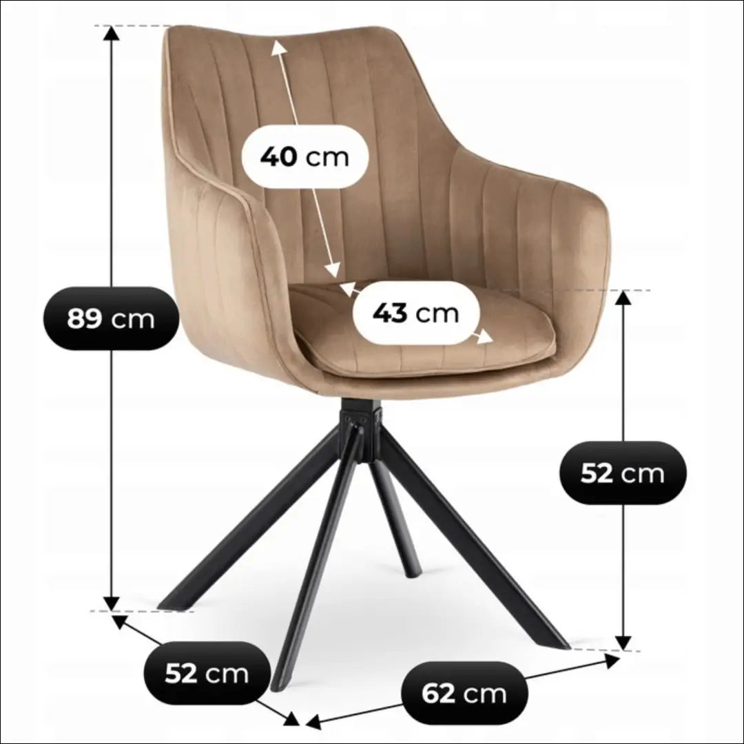 Sukama kėdė su veliūro audiniu smėlio spalvos TE1022 - €105 Save 15% 100-200, __label:Pristatymas 5-14 d.d., elite,