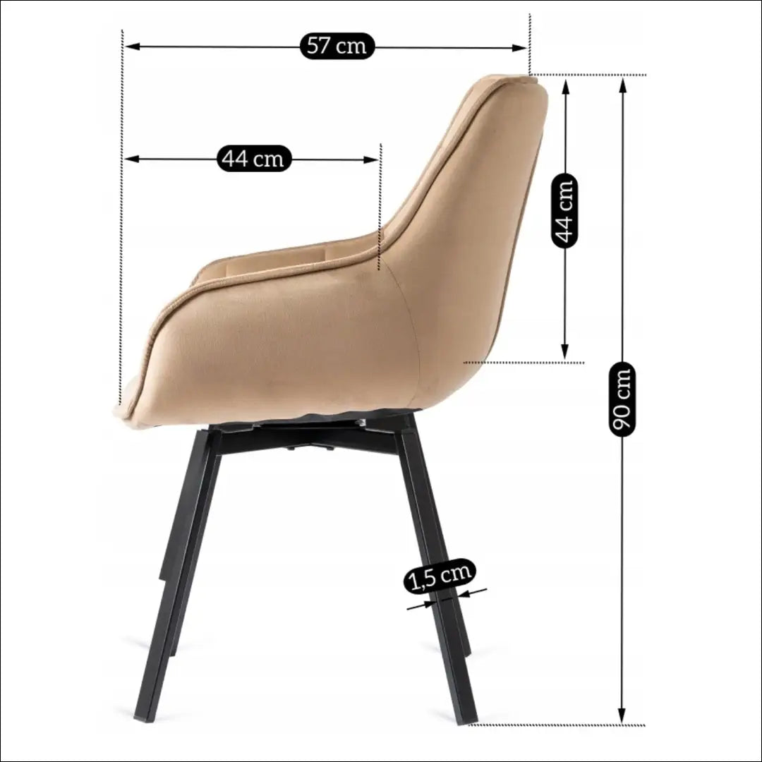 Sukama kėdė su veliūro audiniu smėlio spalvos TE152 - €96 Save 15% 50-100, __label:Pristatymas 5-14 d.d., elite,
