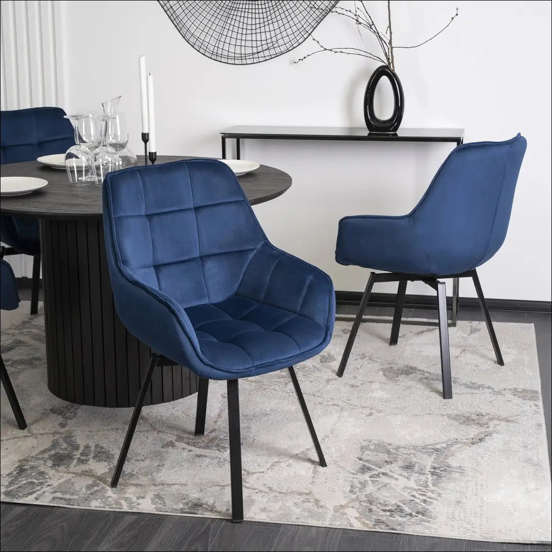 Sukama kėdė su veliūro audiniu tamsiai mėlynos spalvos TE199 - €96 Save 15% 50-100, __label:Pristatymas 5-14 d.d.,