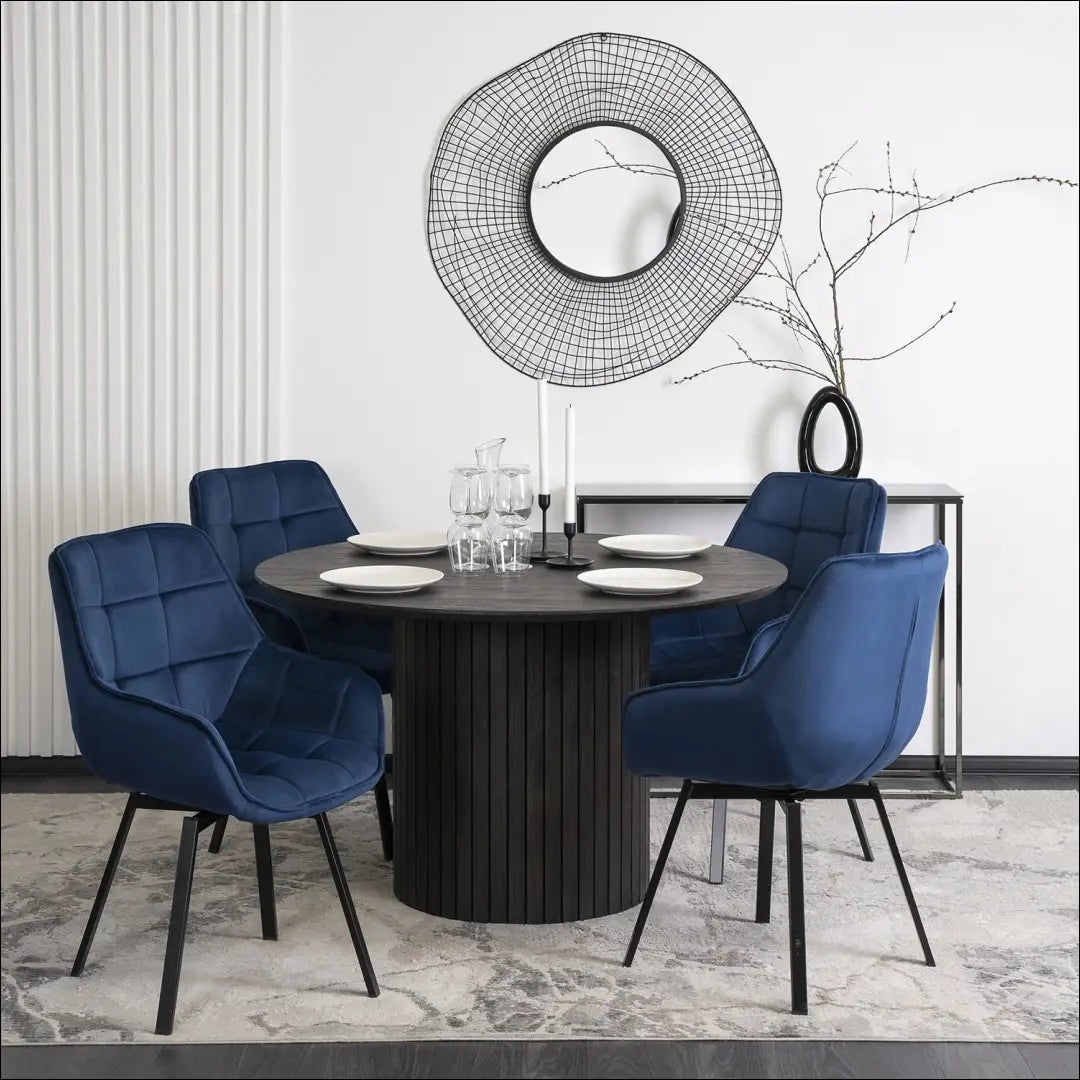Sukama kėdė su veliūro audiniu tamsiai mėlynos spalvos TE199 - €96 Save 15% 50-100, __label:Pristatymas 5-14 d.d.,