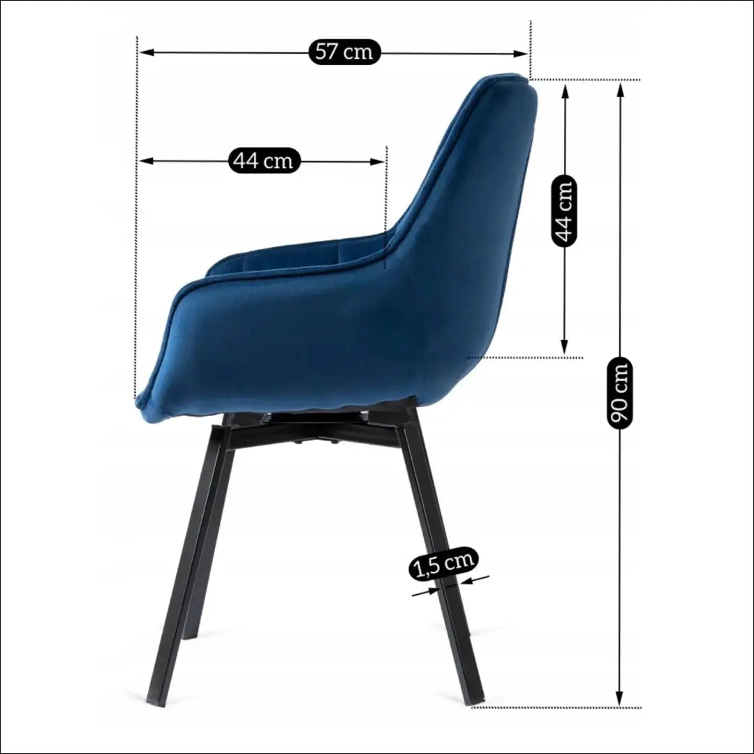 Sukama kėdė su veliūro audiniu tamsiai mėlynos spalvos TE199 - €96 Save 15% 50-100, __label:Pristatymas 5-14 d.d.,