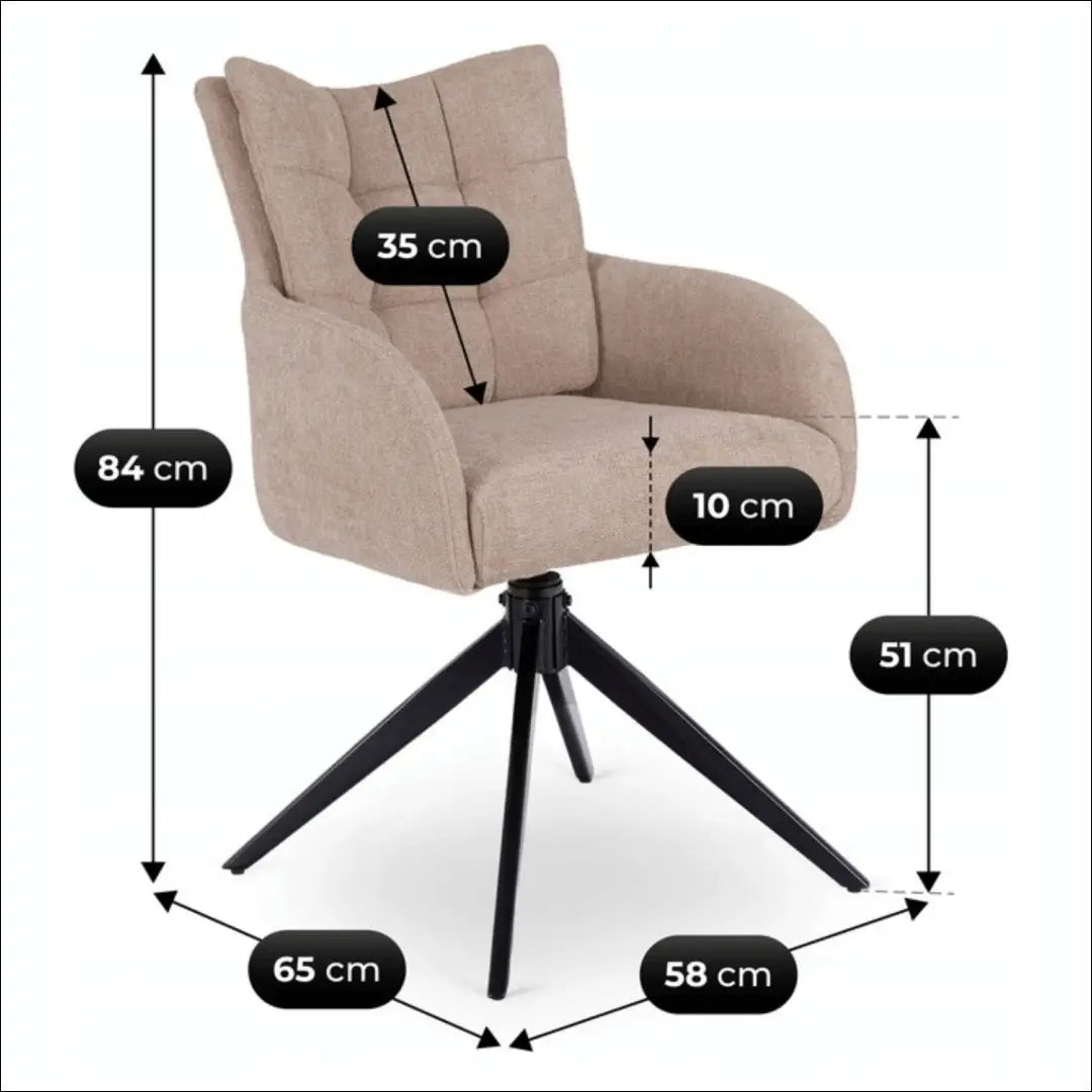 Sukama kėdė svetainei su audiniu smėlio spalvos TE1133 - €118 Save 15% 100-200, __label:Pristatymas 5-14 d.d., elite,